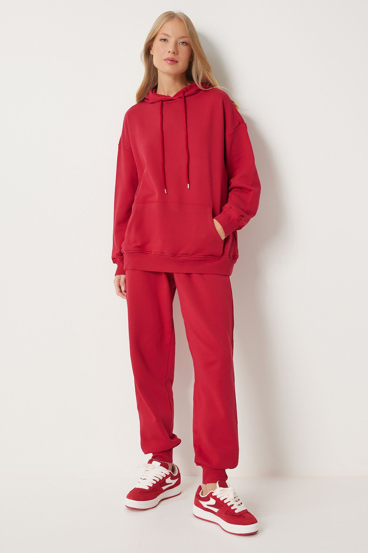 Sweatshirt jogger with red hooded hooded knitting tracksuit team PYS0027