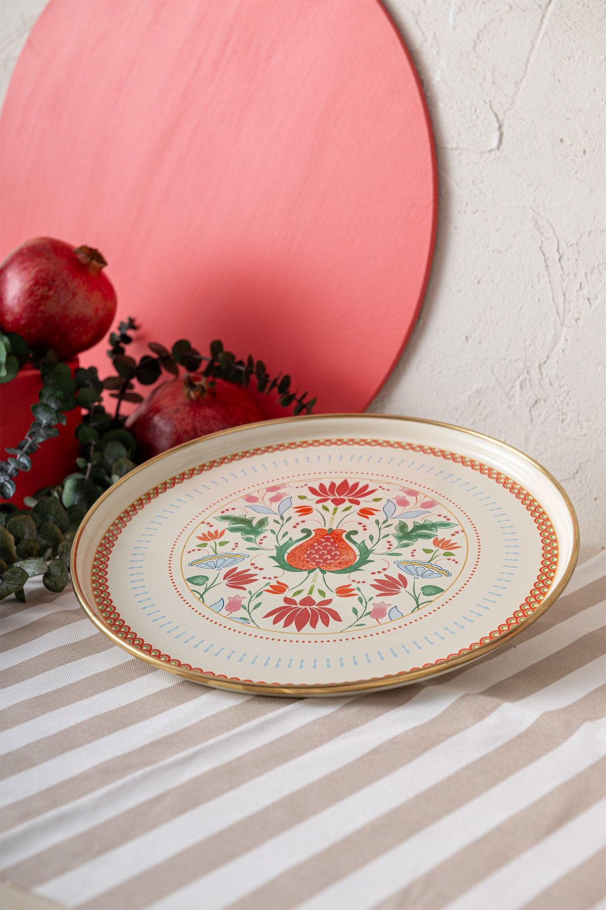 Pomegranate enamel service plate 26 cm