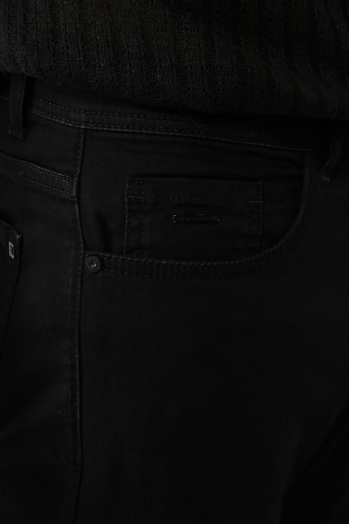 Men's black rinsa washed flexible cotton jeans pants A41y3513
