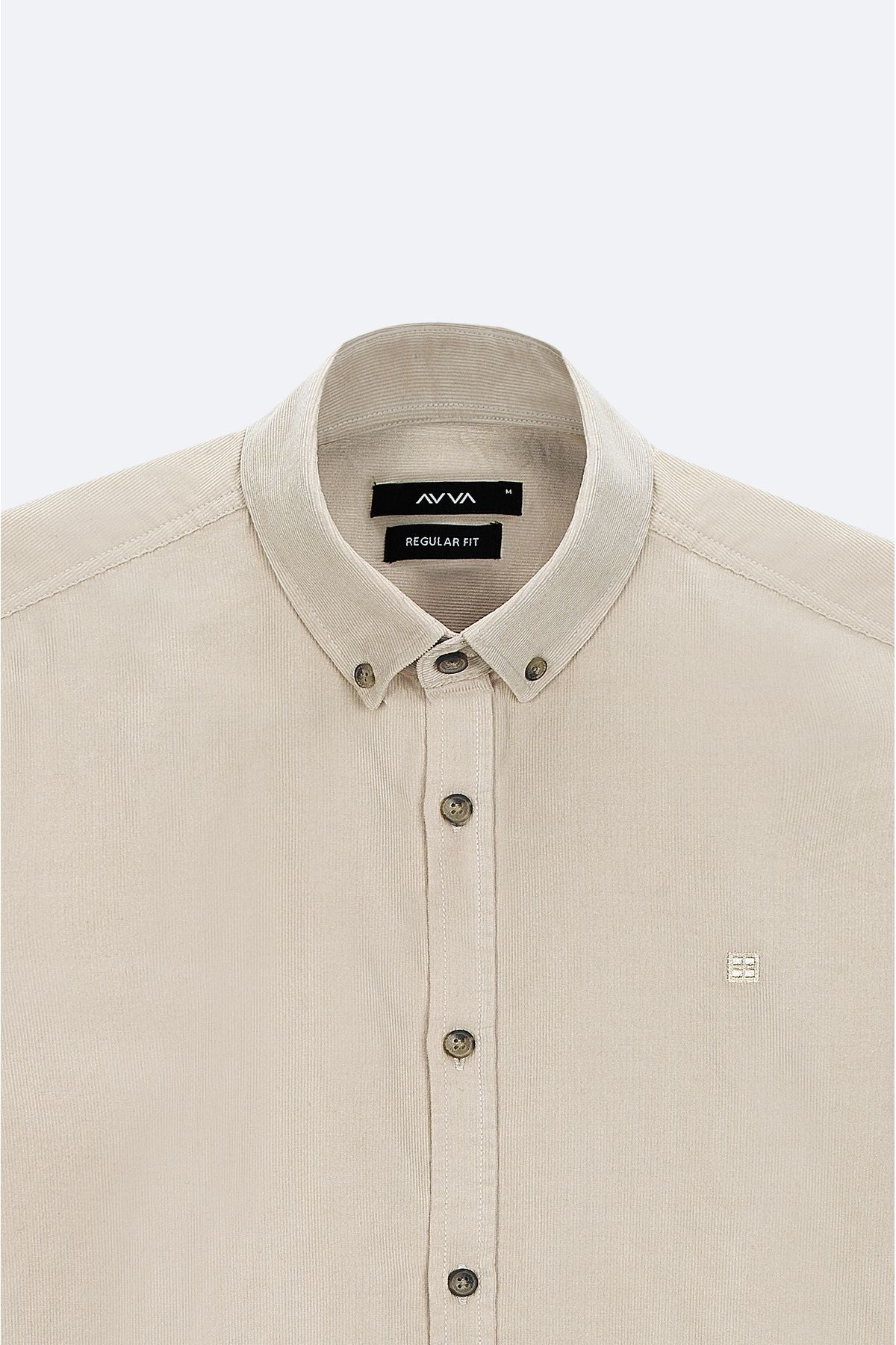 Men's Beige Wick Velvet 100 %Cotton Shirt B002032