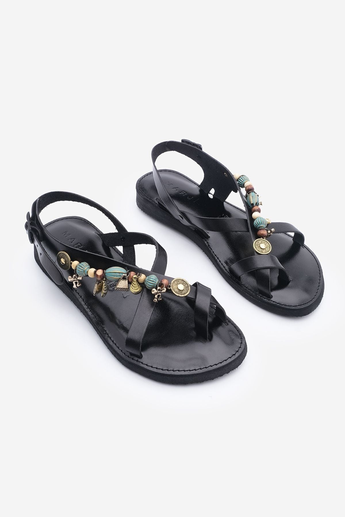 Woman Genuine Leather Accessory Eva Base Fingers Break Daily Sandals Devila Black