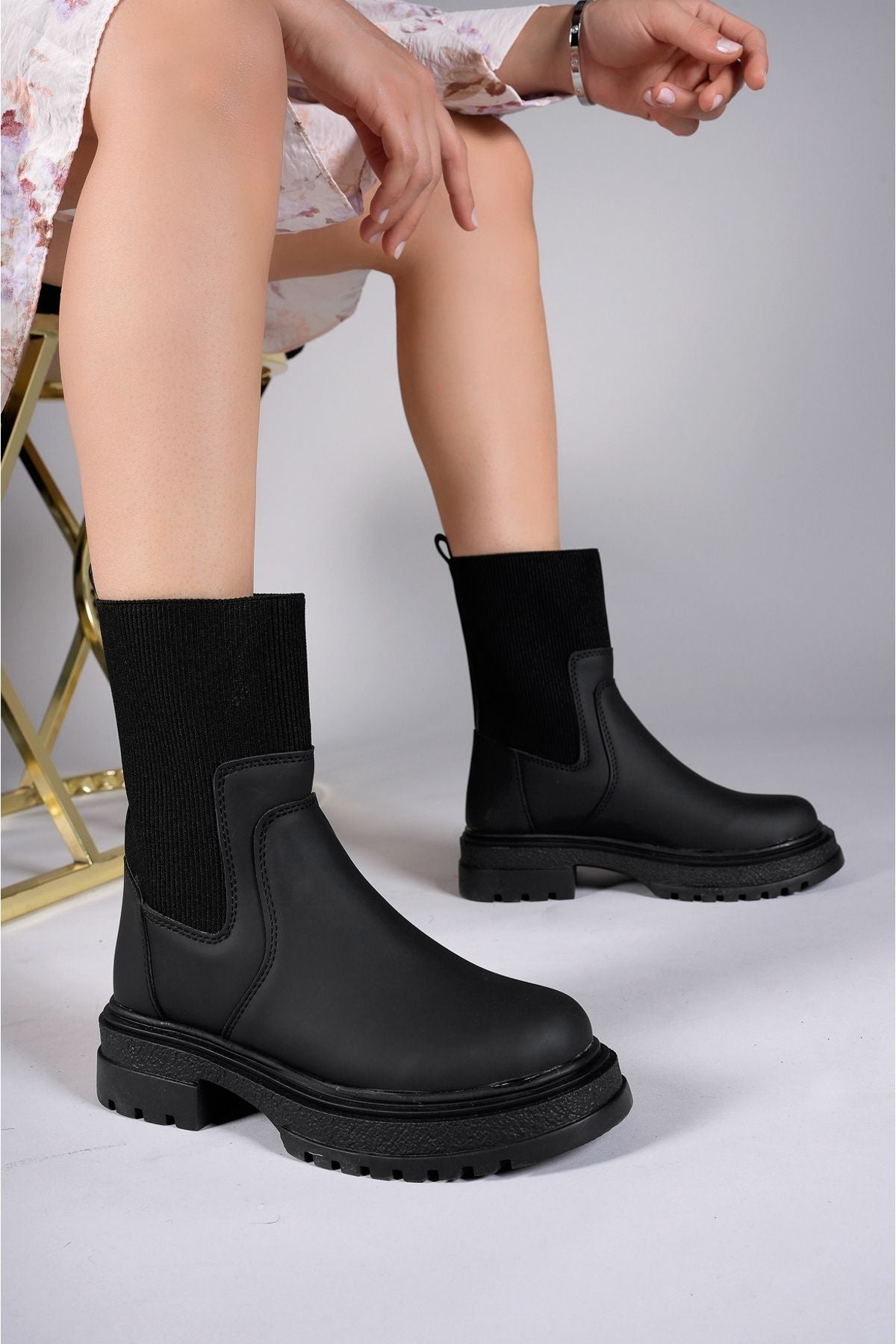 LAVANDİL WOMEN'S ELASTED BOT 00121603 MAT BLACK