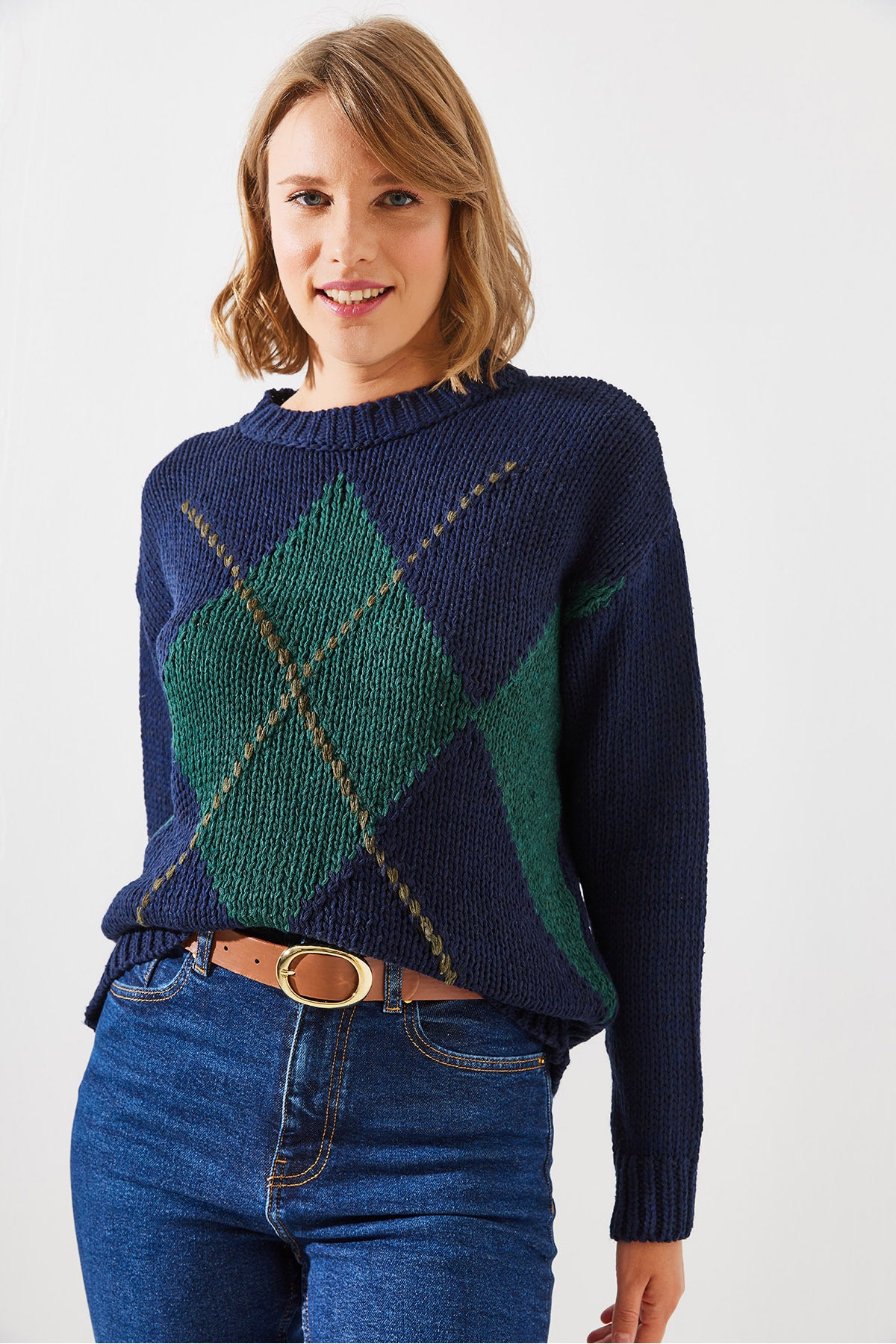 Women's Checkered Sweater 20246195