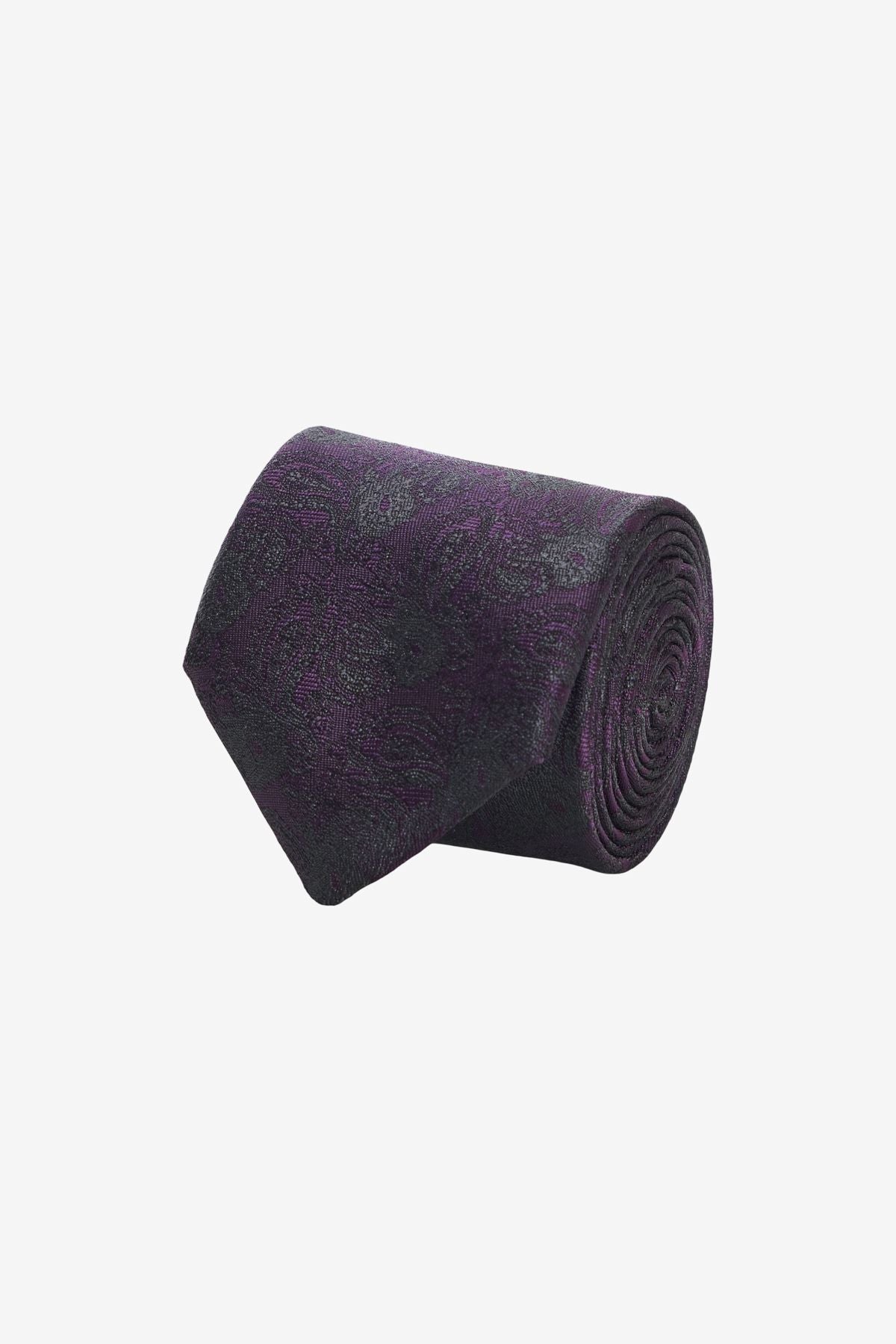 Men's anthracite-bordo patterned tie