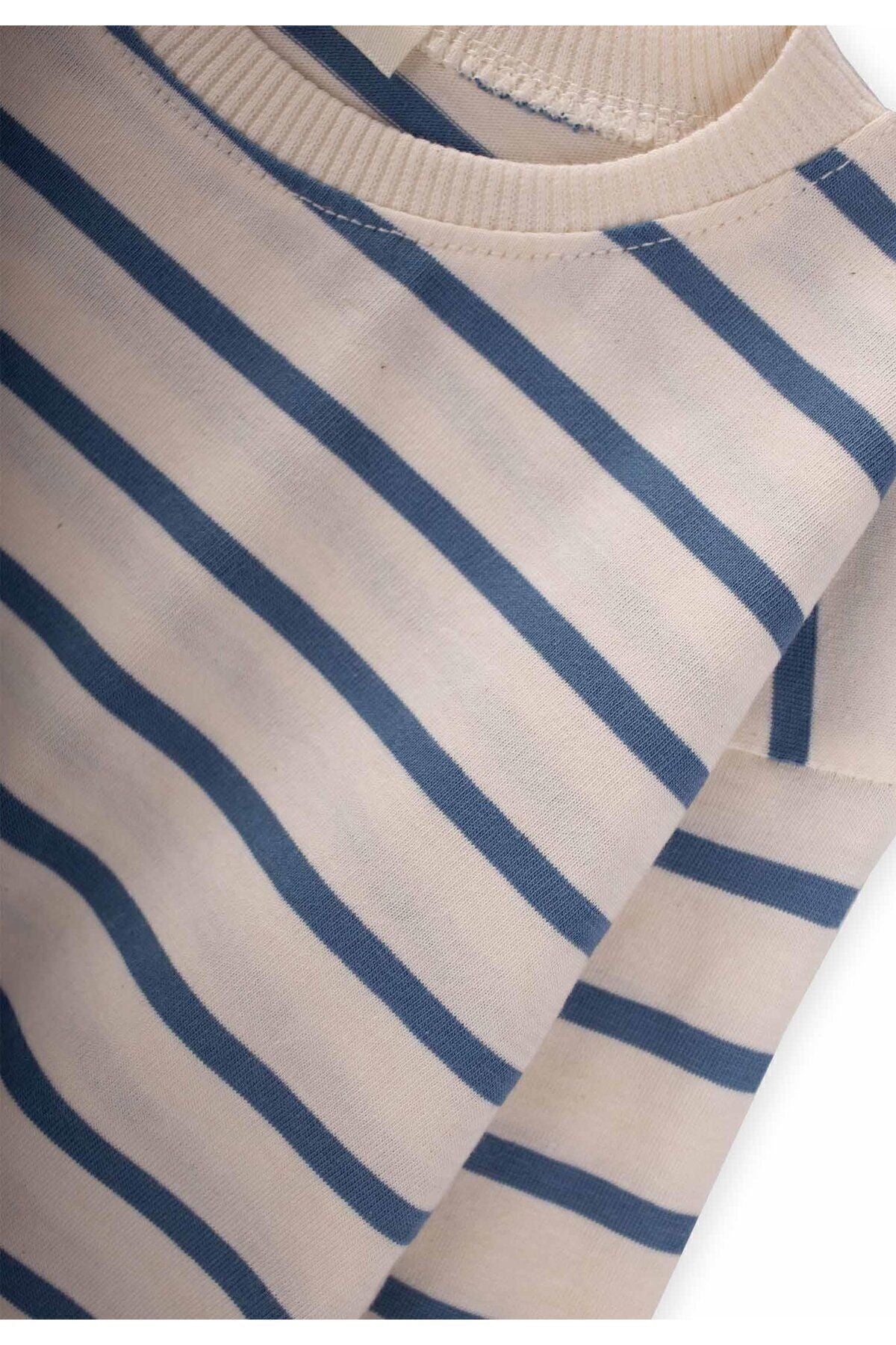 Striped seasonal t-shift 1-10 age indigo blue