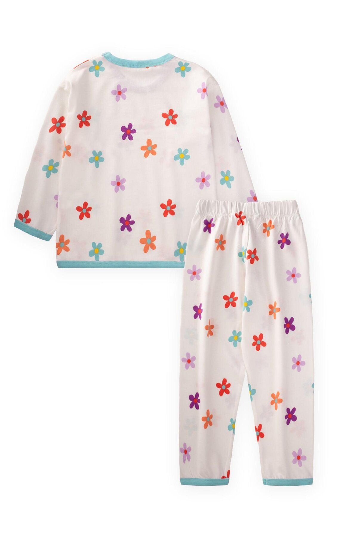 PATTERNED BİYE DETAIL DETAILED Pajama Set3-8 YEARS BLUE BIEL