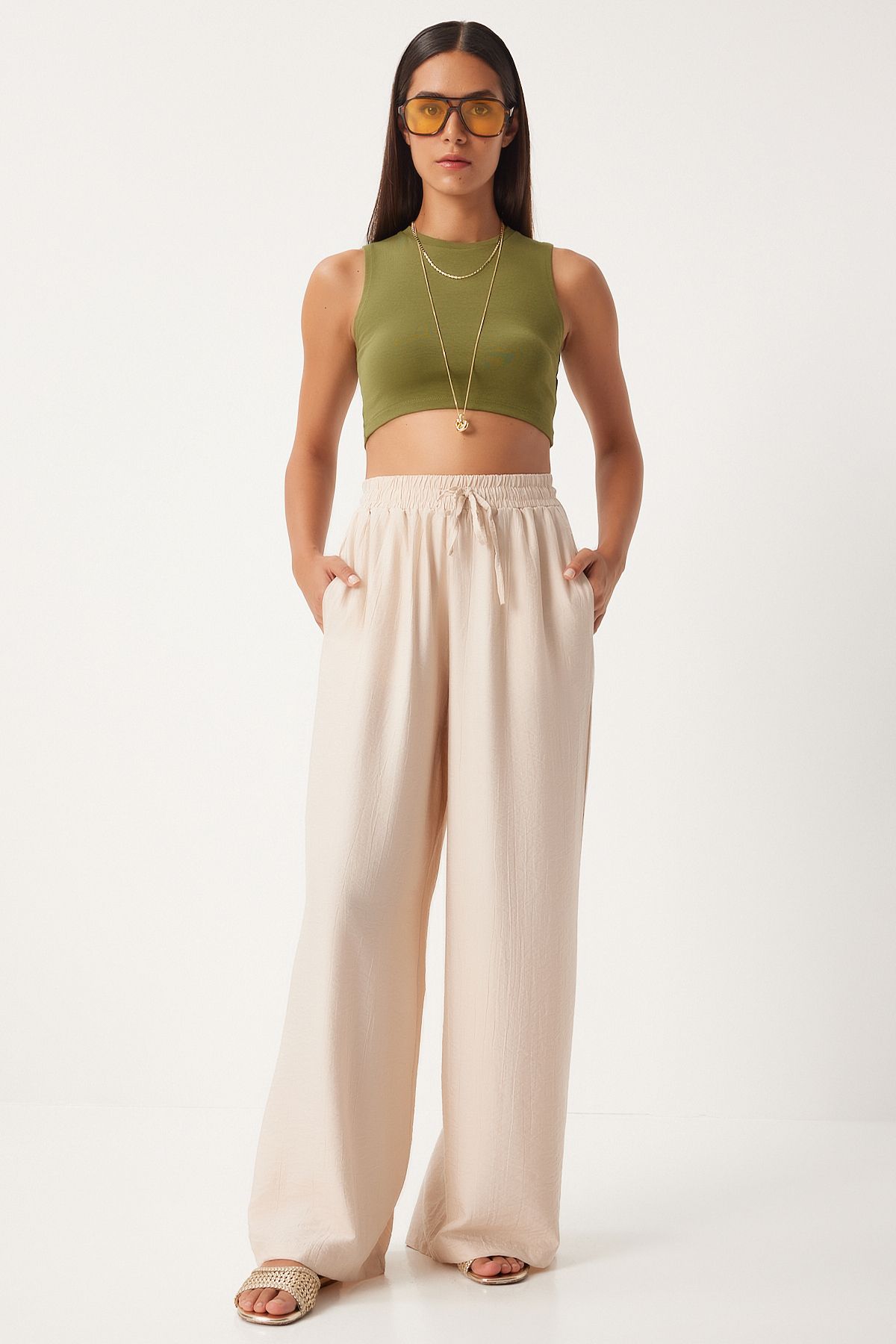 Female cream plenty of trousers dp00206