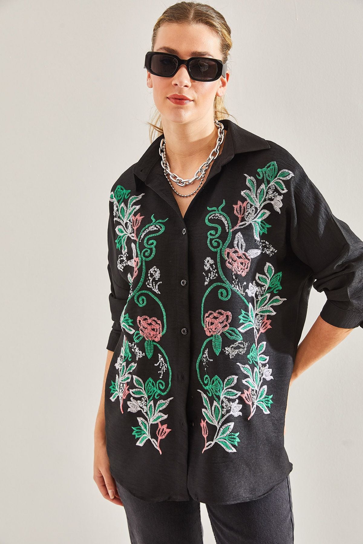 Women's Embroidery Sofia Linen Shirt 60181014