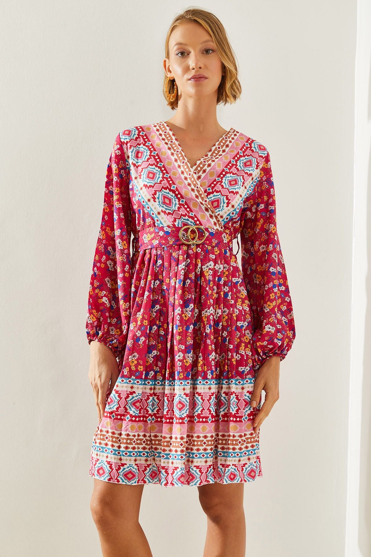 WOMEN'S SOLIDER BOLE FLOWER PATTERN PATTERNED DRESS 22138 60251604