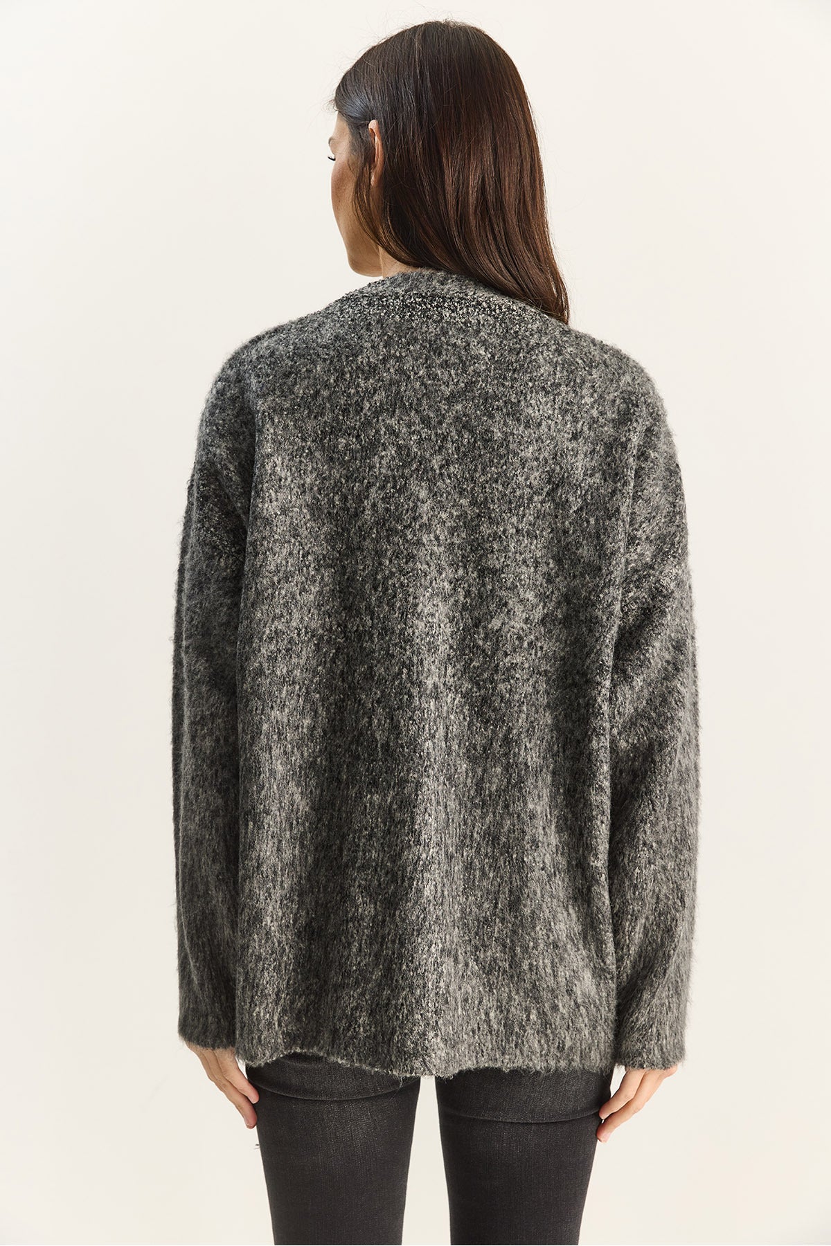 Women's V-Neck Rose Gold Buttoned Knitwear Cardigan 20258056