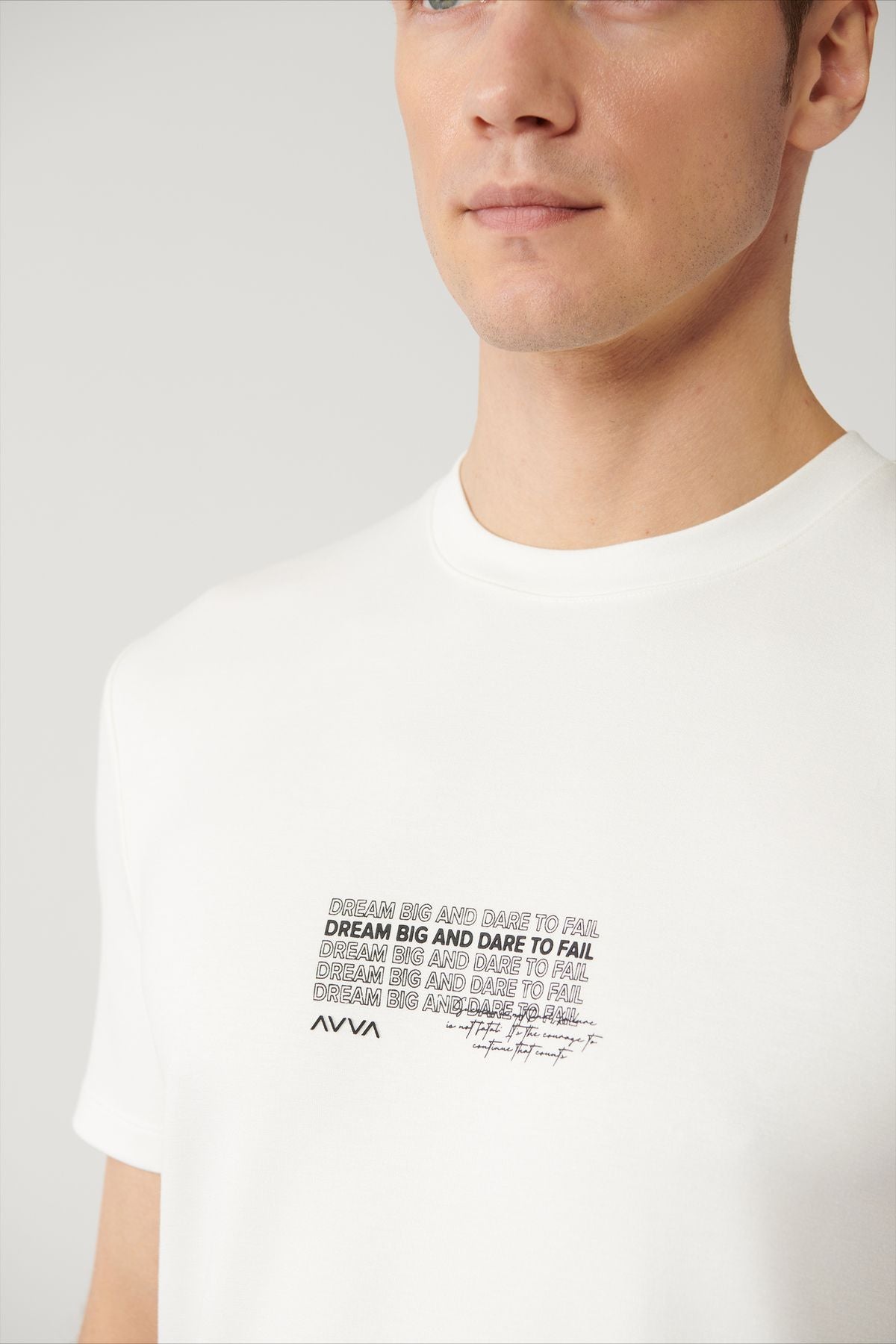 Men's White Bicycle Collar Printed Interlok T-Shirt A41y1013