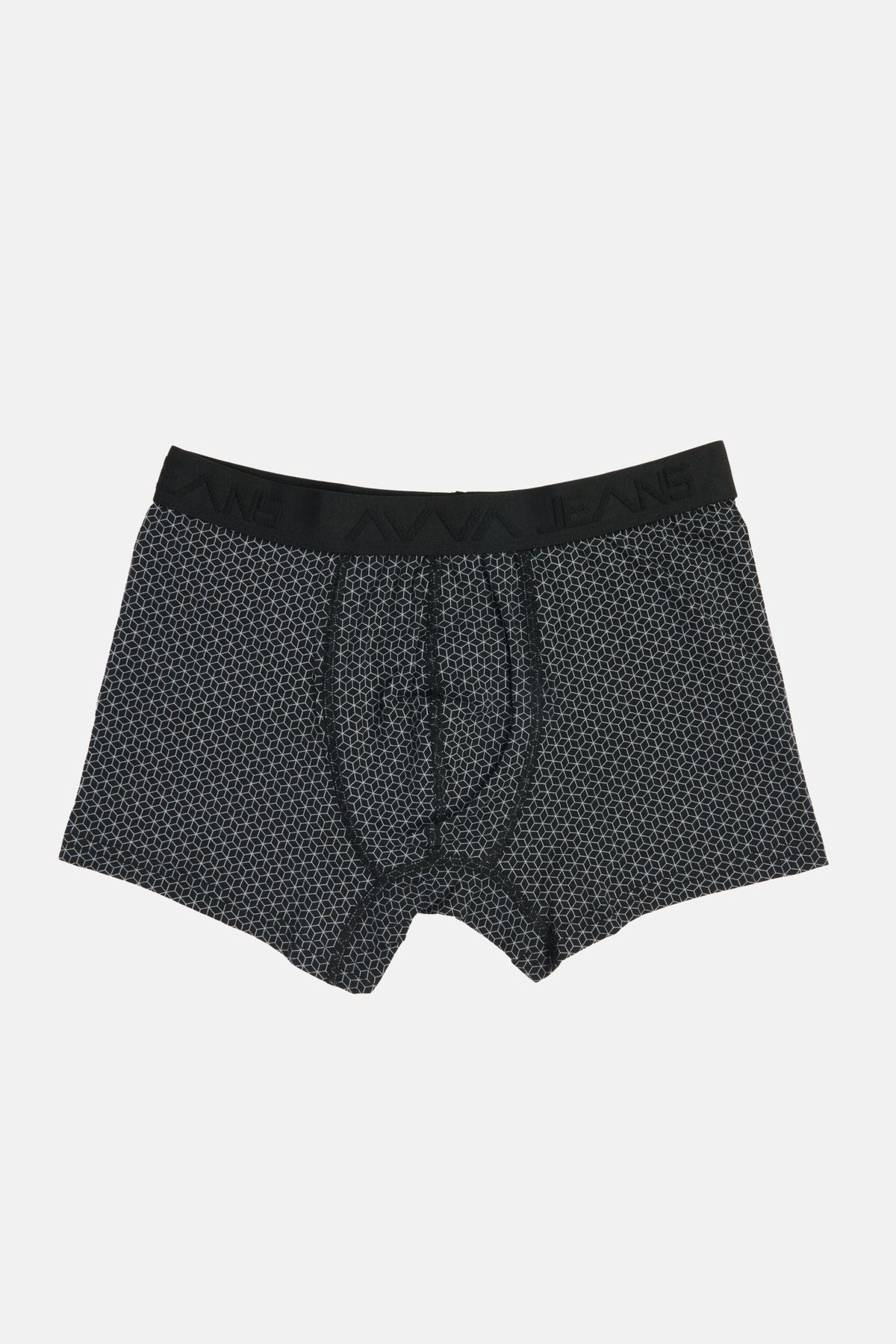 Men's Black Cotton Flexible Patterned Boxer A32Y9502