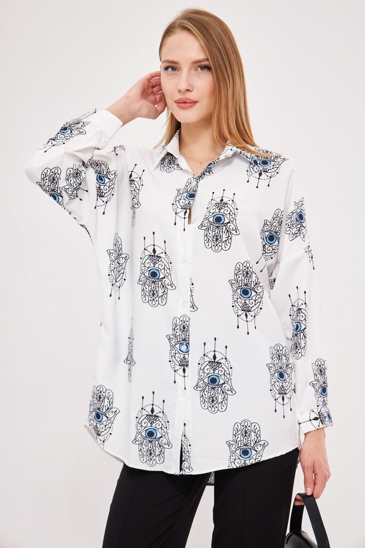 Woman Long Basic Shirt Arm-221148