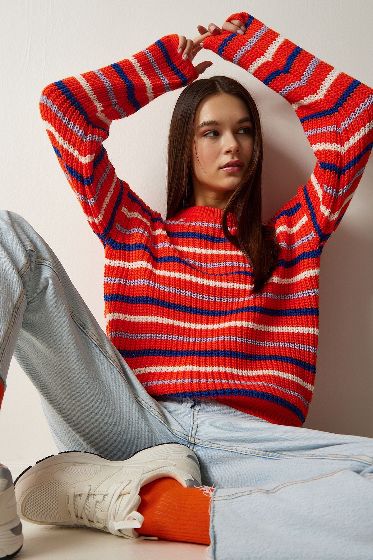 Woman Oranj striped knitwear sweater za00072