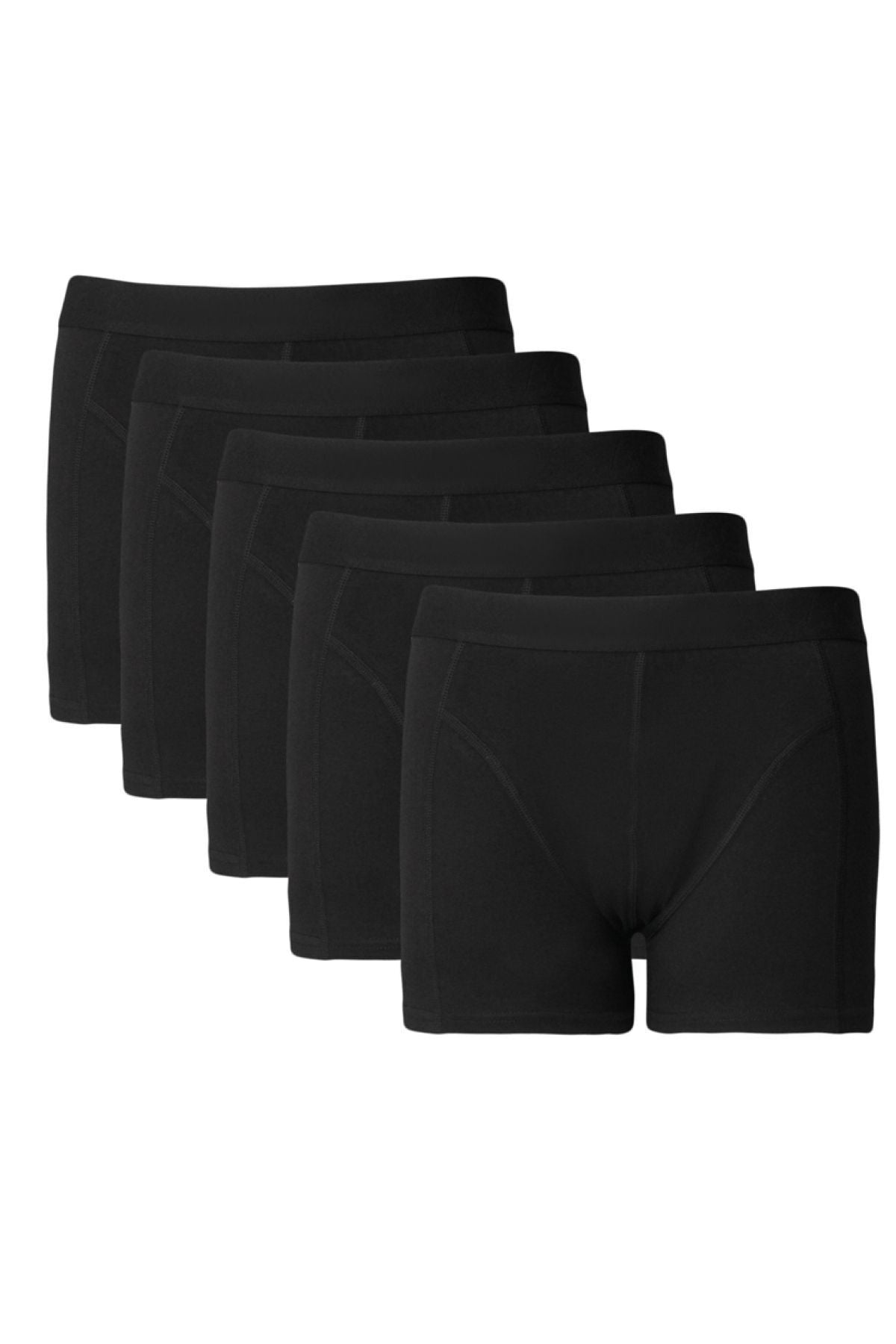 Men's Black 5 Piece Cotton Flexible Boxer Package