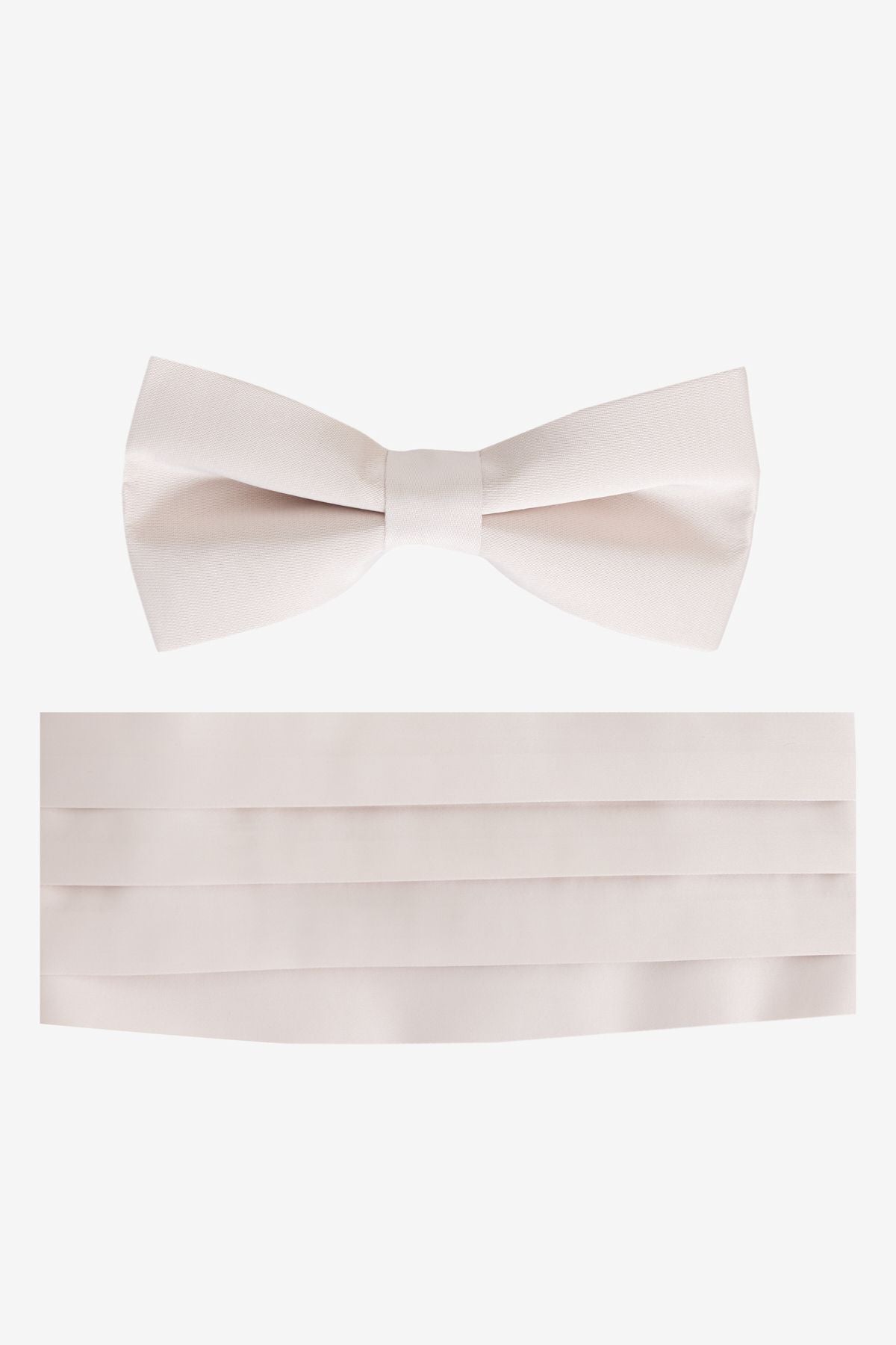 Men's beige bow tie & Belt Accessory Set