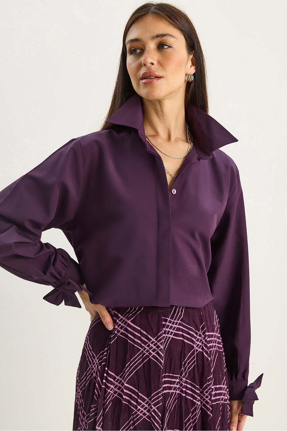 Women's Cuff Detailed Poplin Shirt 2153 60283763