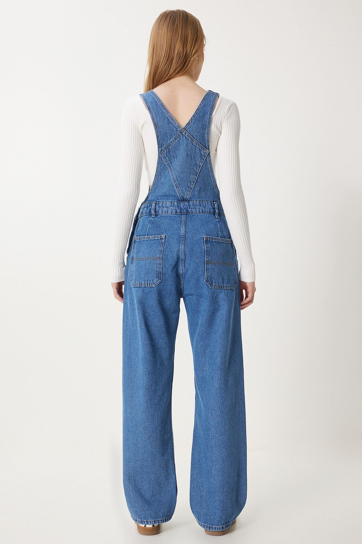 Women's Blue Wide Pocket Denim Gardener Tulum RI00002