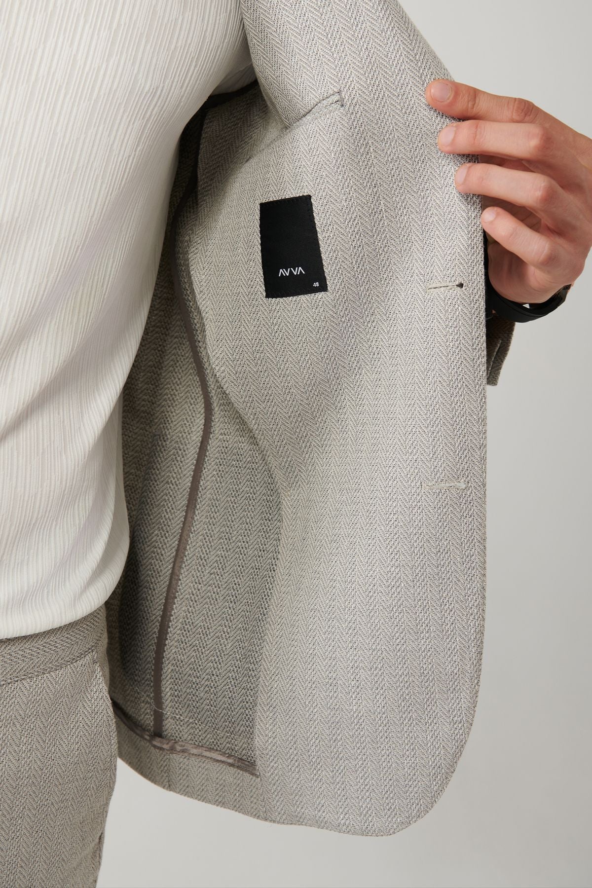 Men's gray lining without linen mixed lightweight jacket A41y4029