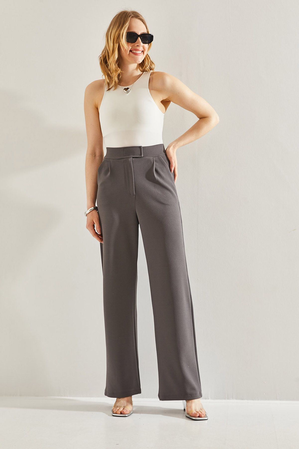 Woman High Waist Luclear Call Palazzo Pants 60221007