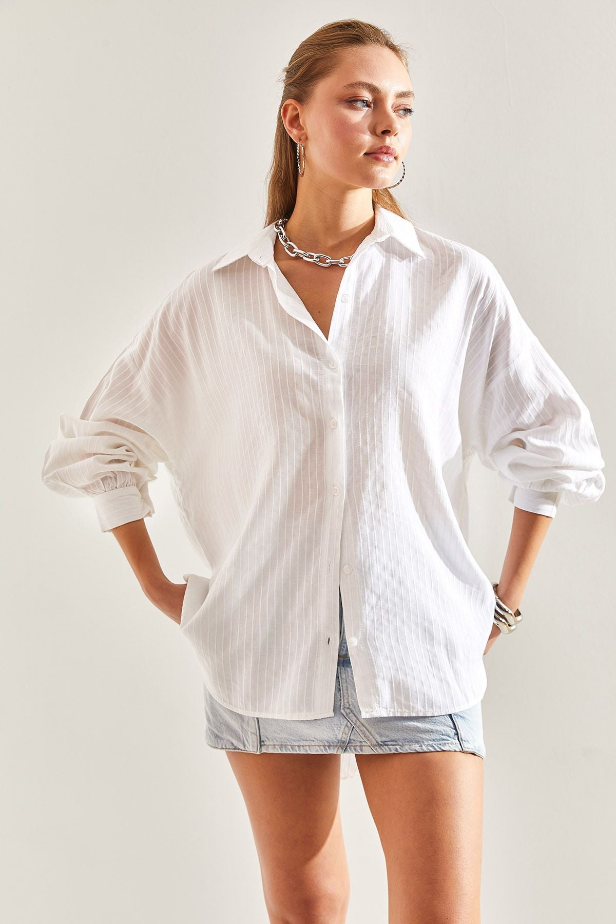 Female Jacquard Linen Shirt 60171028