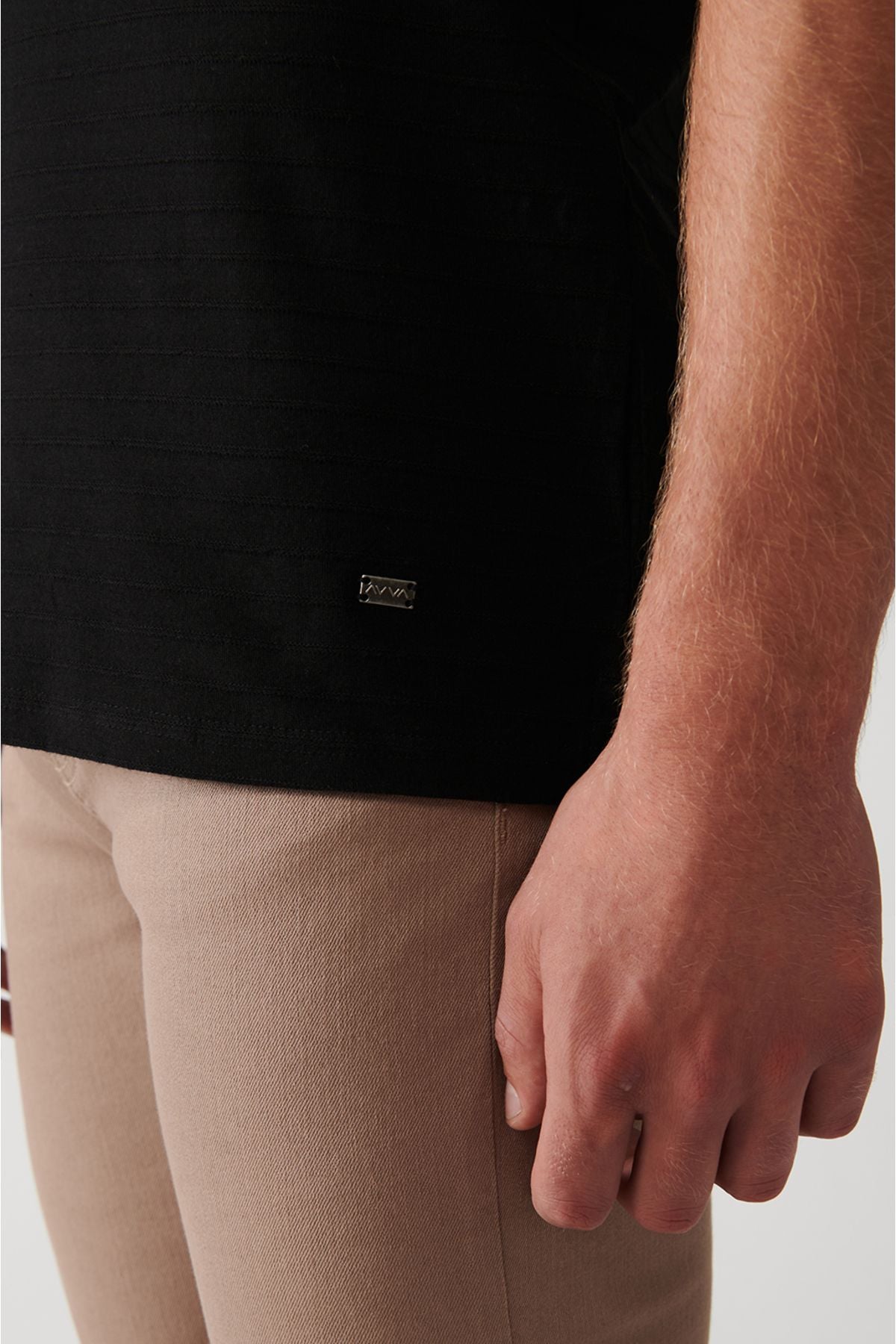 Men's Black 100 %Cotton Polo Yaka T-shirt A31y1128