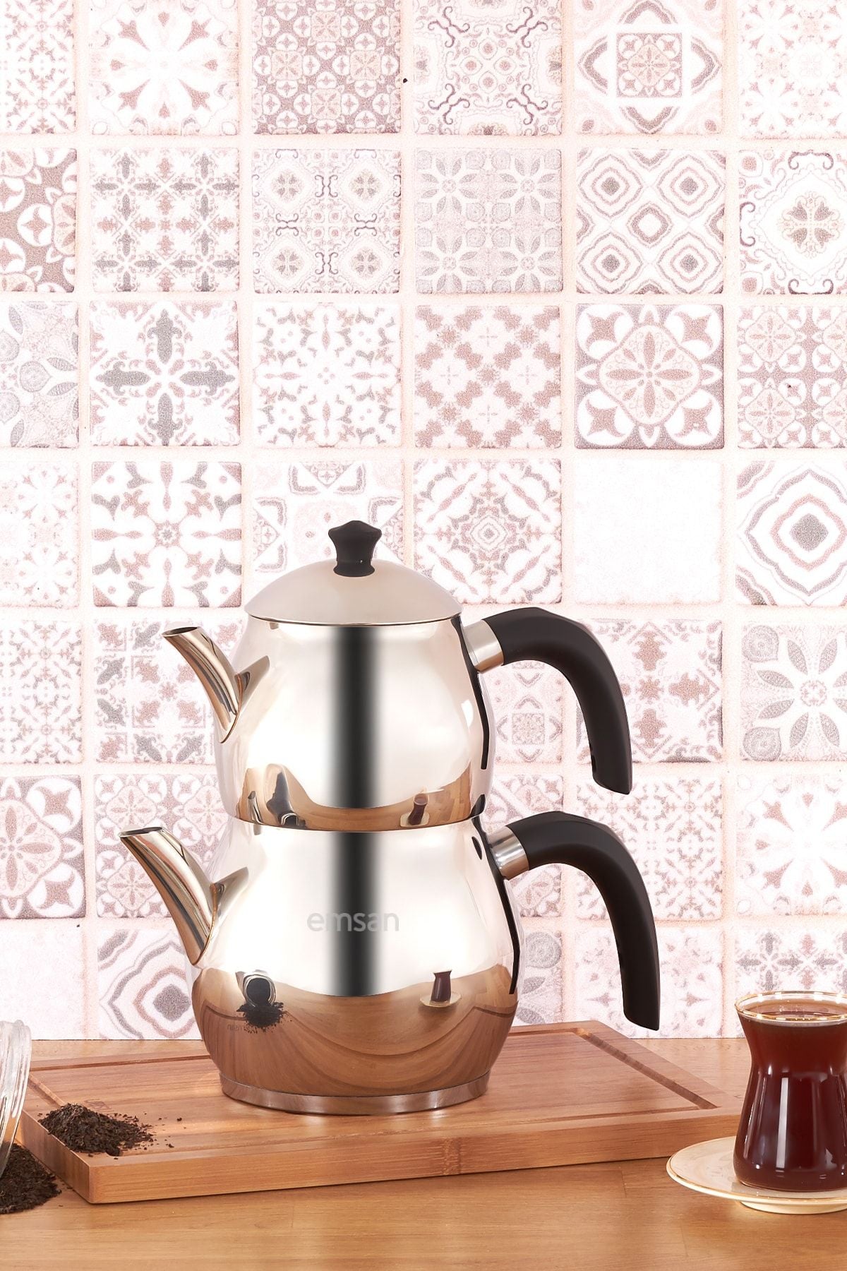 Cemre Maxi Black Teapot Set