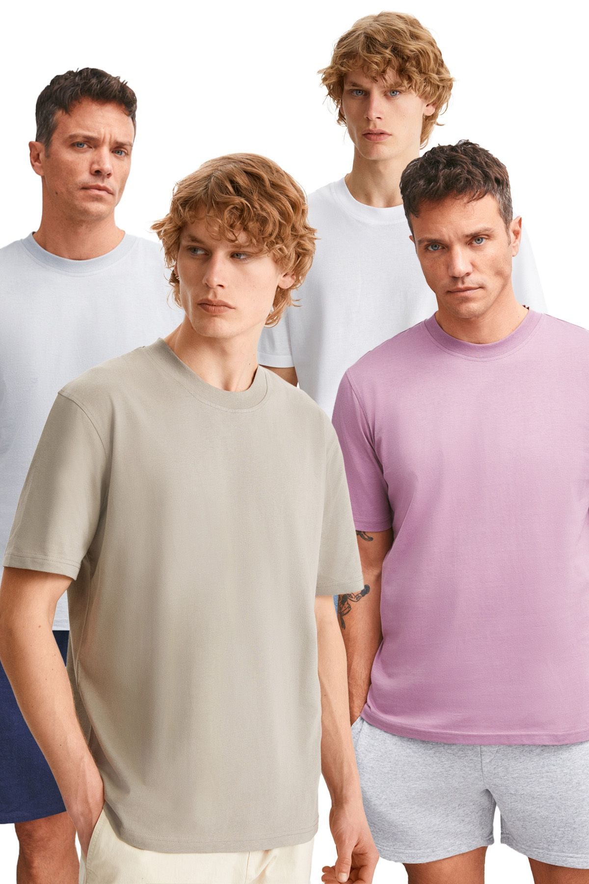 Alessandro Men's 100 %Cotton Short Sleeve Regular Fit 4 PMB/ GRAY/ VZN/ BYZ T-shirt