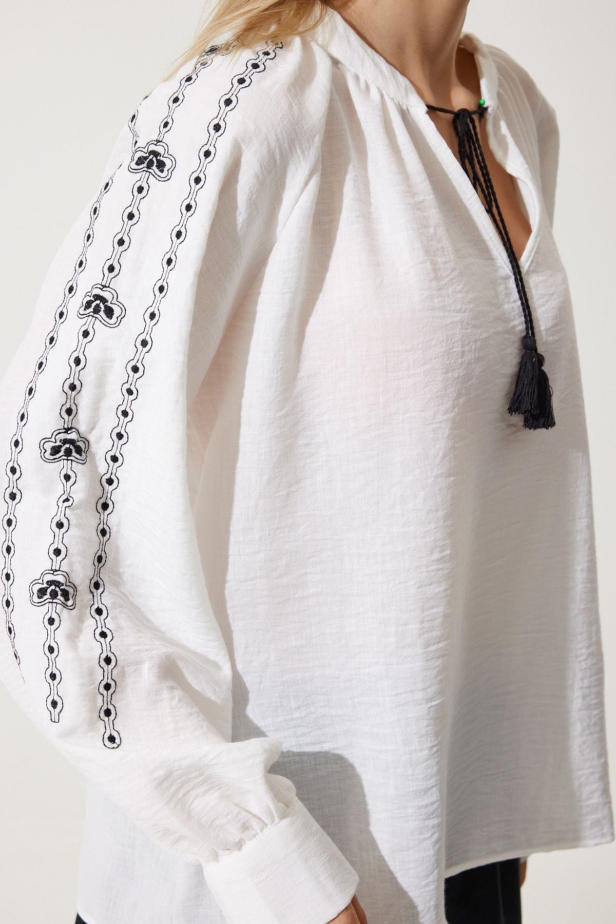 Female Ecru Embroidery Oversize