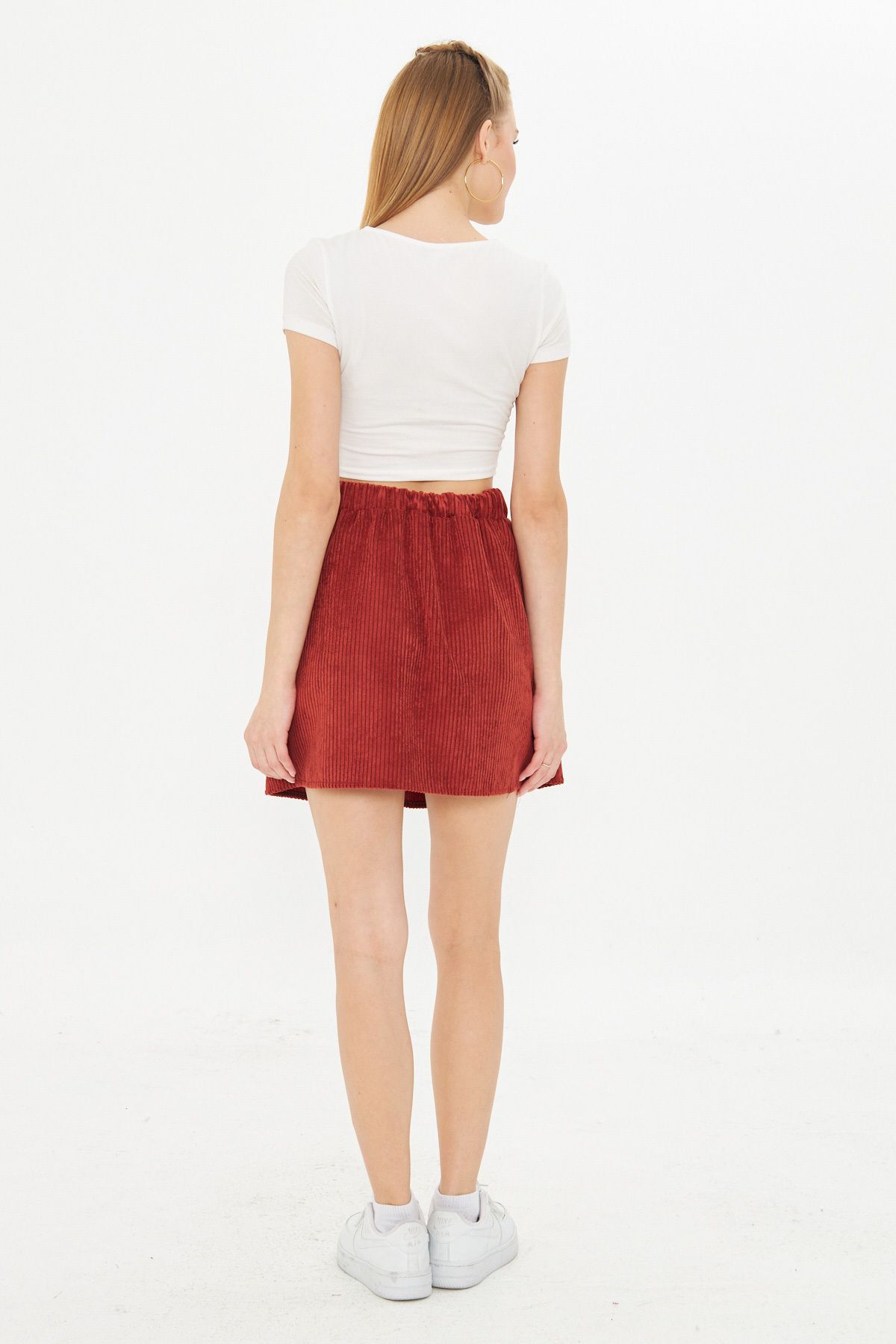 Women's Tile Waist Waist Velvet Short Skirt ARM-25K001080