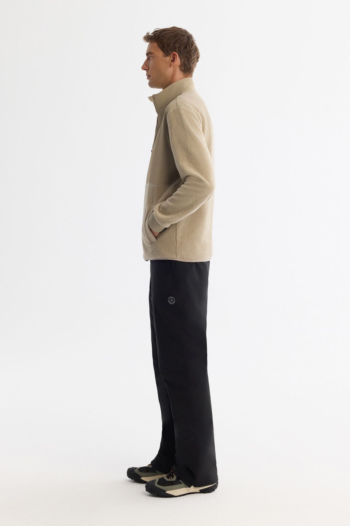 Men's mink -resistant vertical -collar printed zipper with zipper