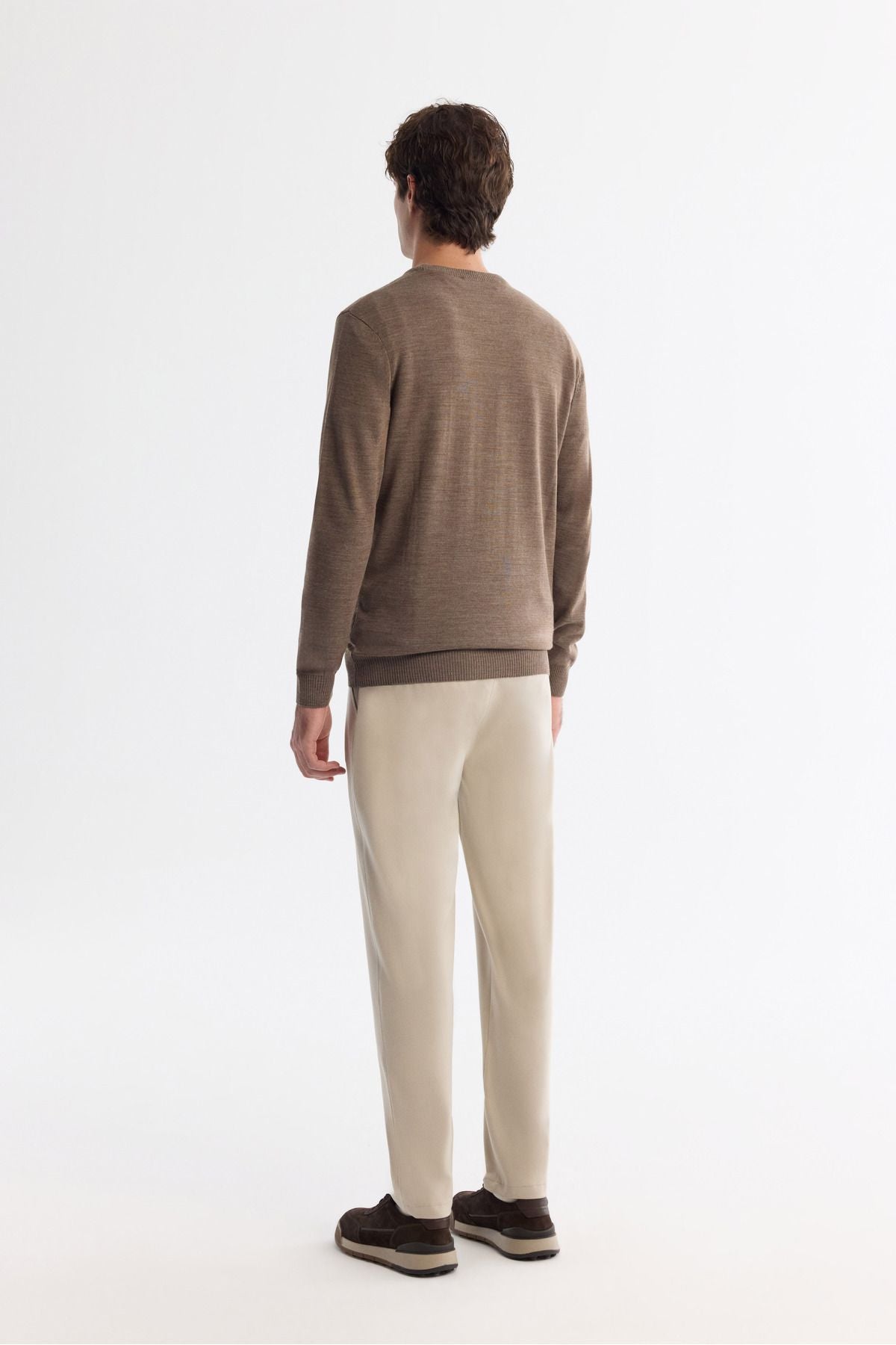 Men's mink bike collar textured knitwear sweater E005110