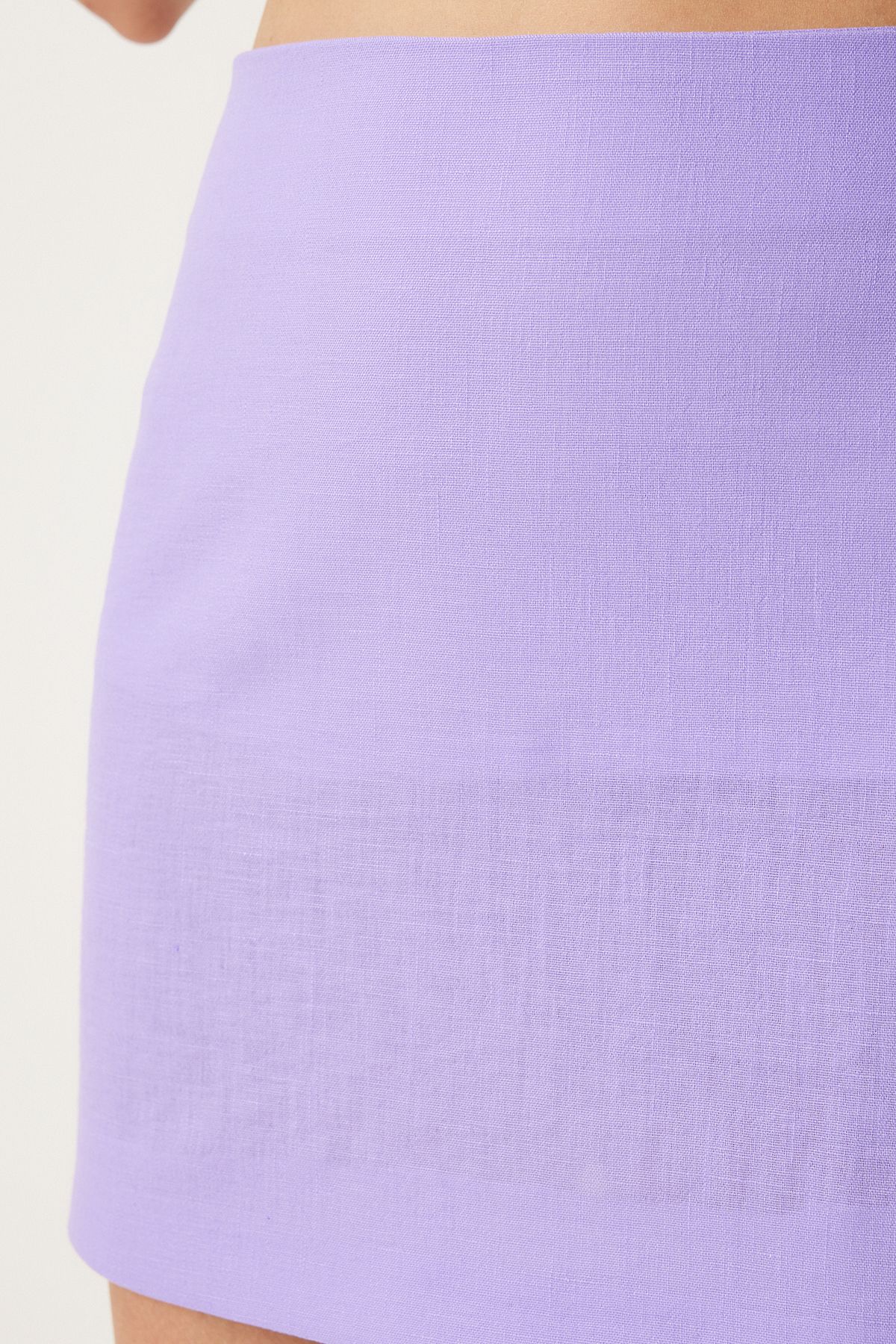 Woman Lilac Mini Woven Skirt FN03240