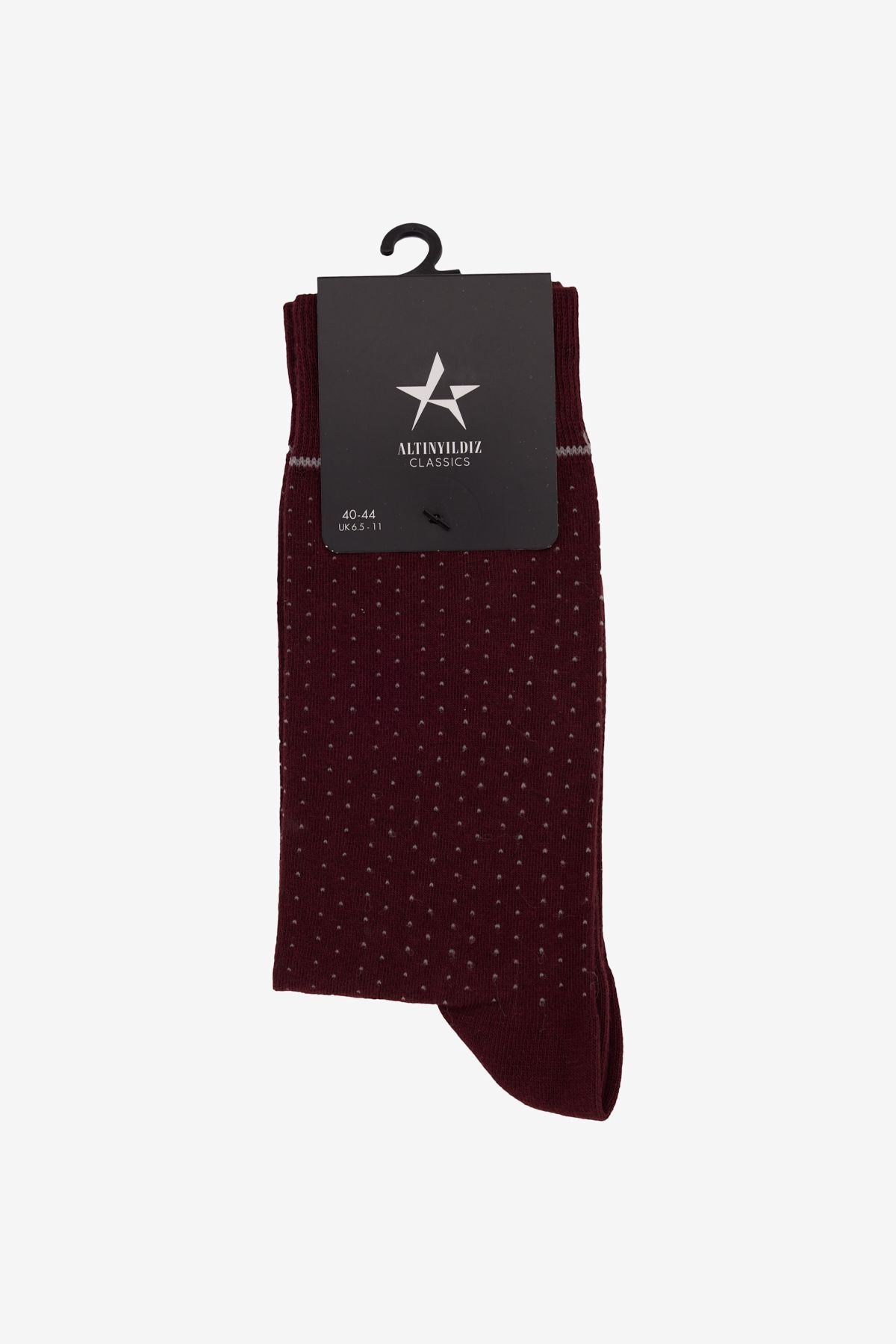 Men's Bordeaux-Gri Patterned Bambulu Socket Socks