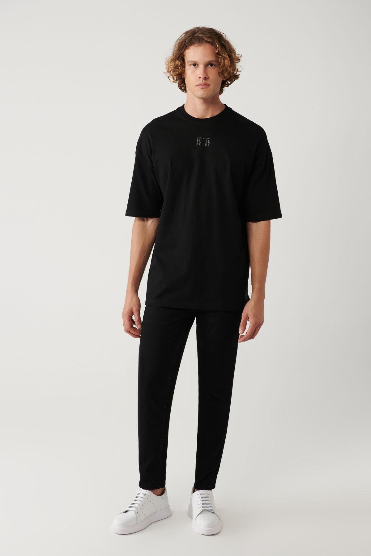 Men's black 100 %cotton bike collar printed T-shirt A41y1325