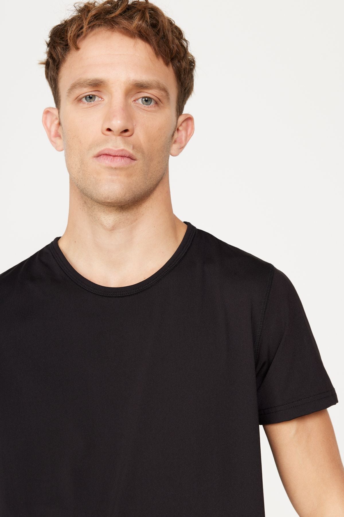 Men's heat, breathing thermal black standard standard fit normal cut flexible underwear T -shirt