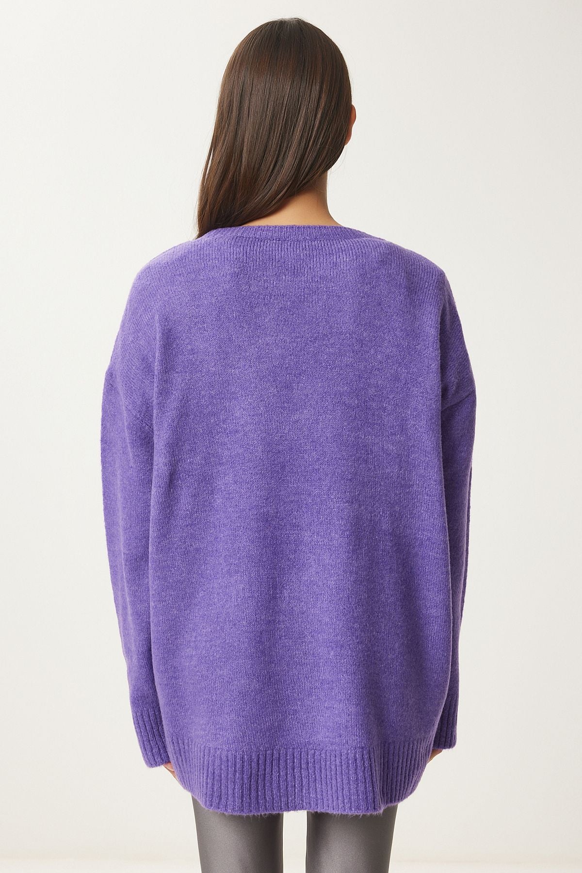 Woman Purple Oversize Knitwear sweater PN00054
