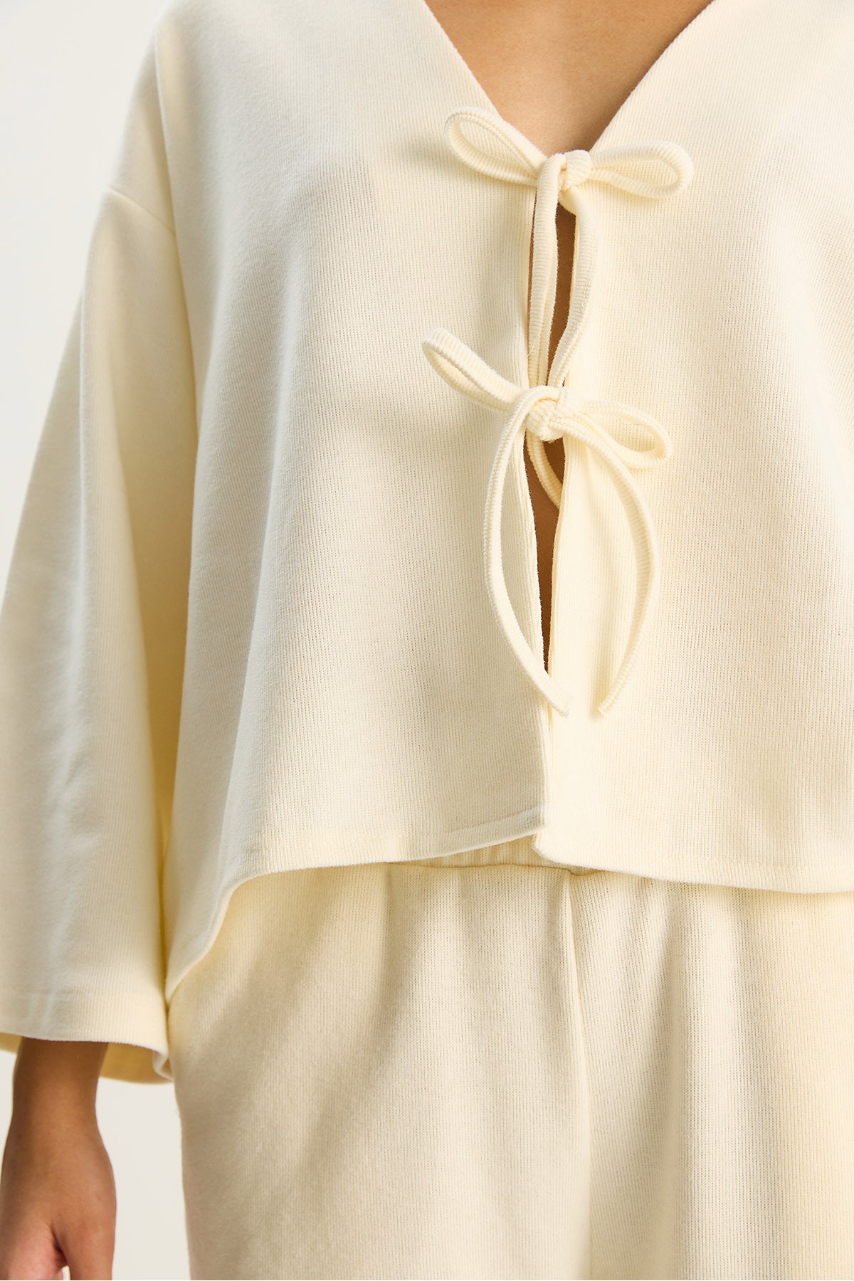 Women's Tie Detailed Kimono High Waist Loose Pants Thessaloniki Suit 7028 60283640