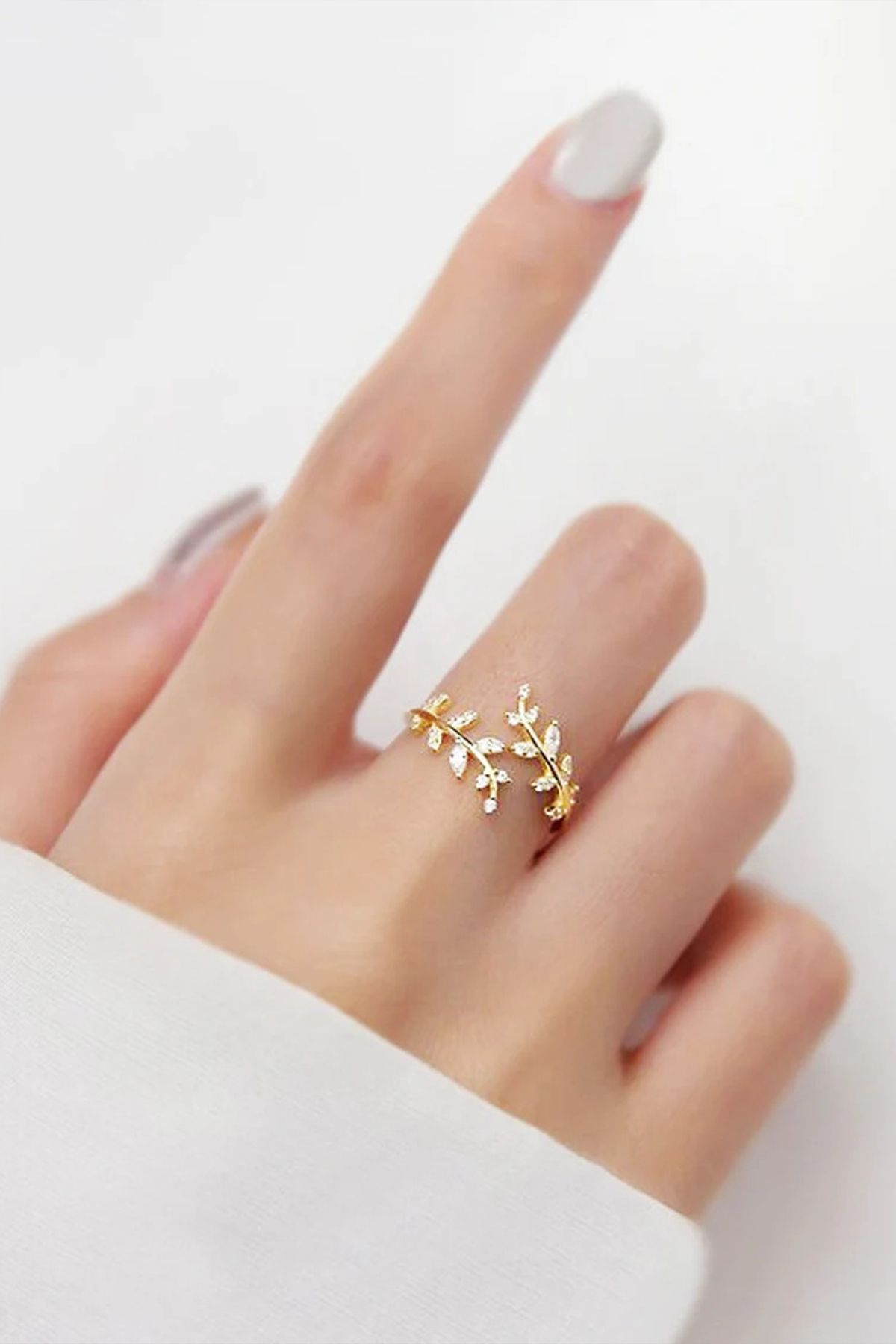 Acacia Flower 14k Gold Coating Women Ring