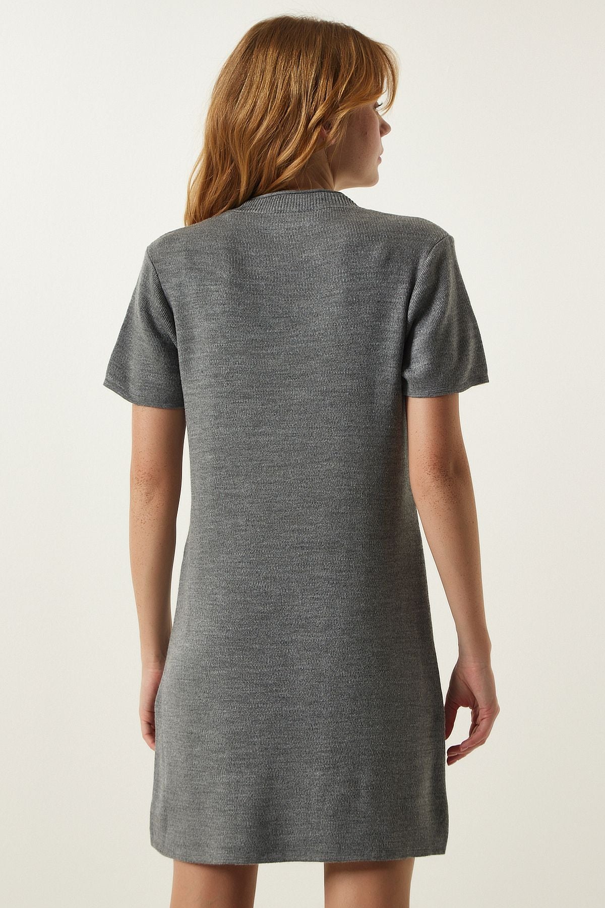 Woman Gray Soft textured Mini Tiko Dress DP00197