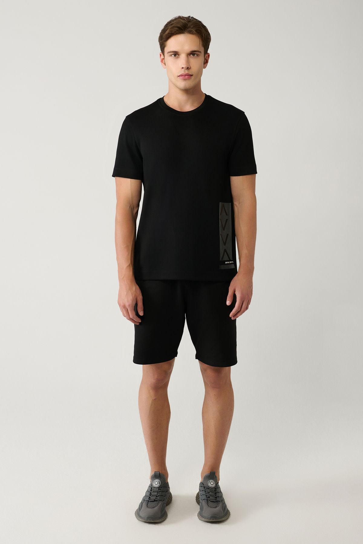 Men's Black Printed Bicycle Yaka Soft Touch T-shirt A41y1328