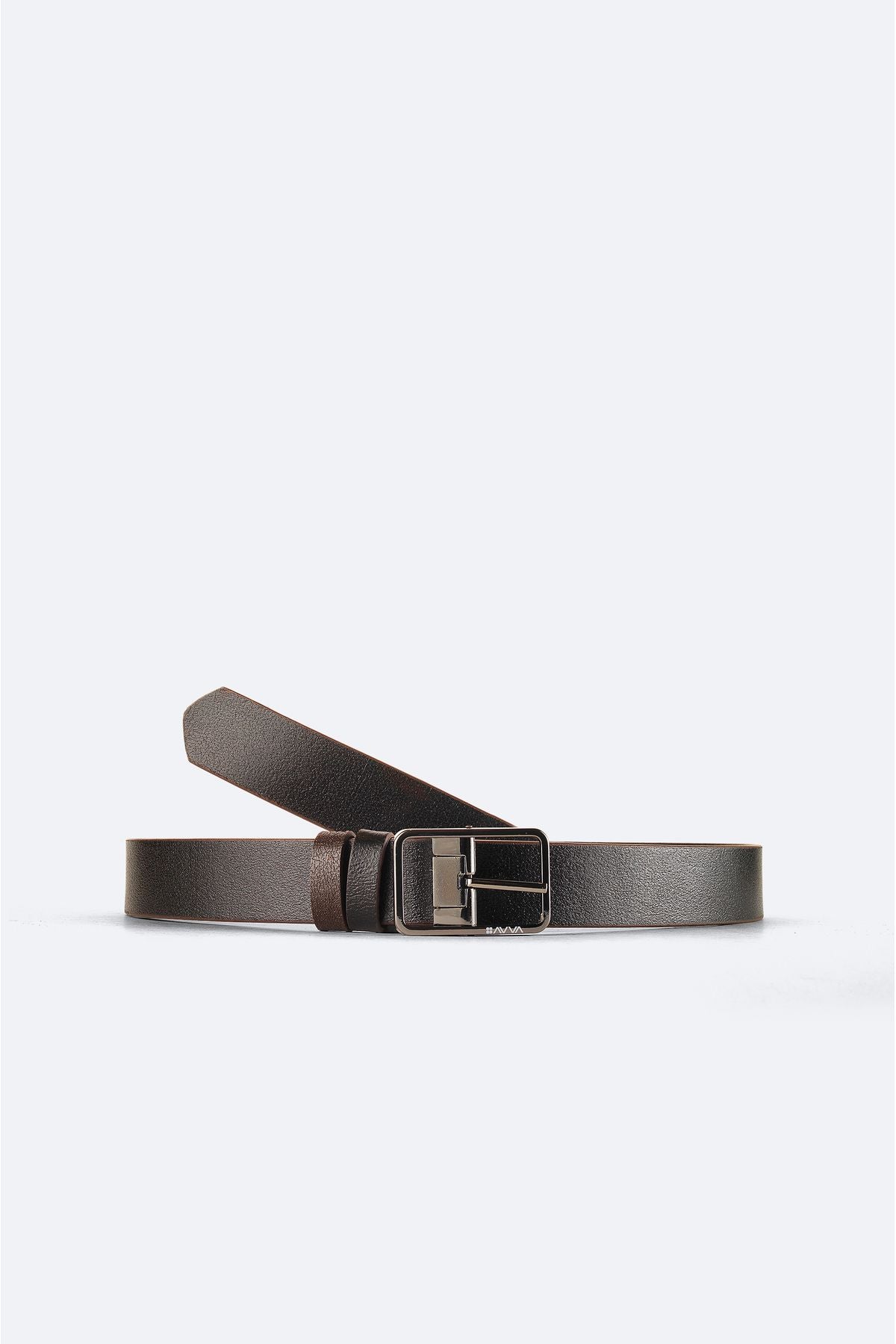 Men's black-brown double-sided floter pattern 100 %leather belt A41y9310