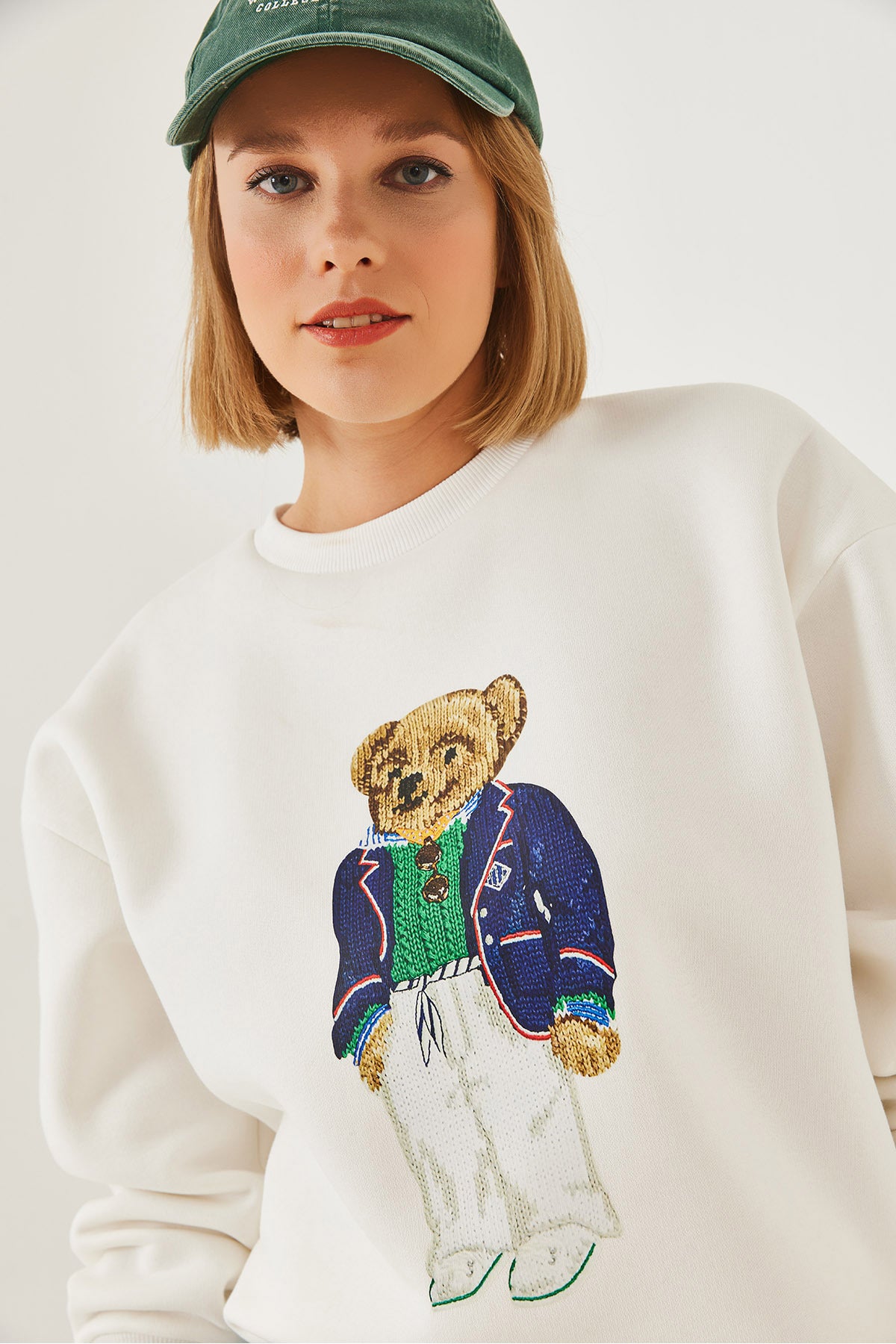 Women's Three Thread Raised Printed Sweatshirt 55447 60351120