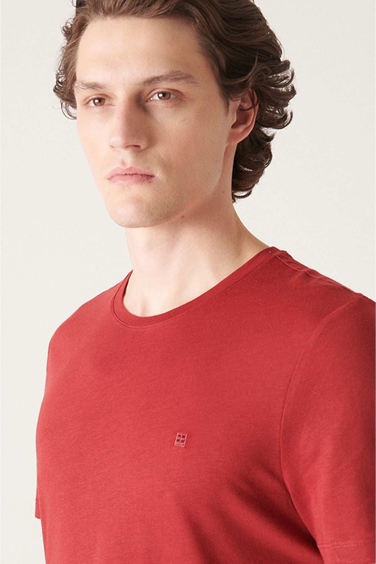 Men's Bordeaux Ultrasoft Bicycle Cotton Cotton Basic T-Shirt E001171