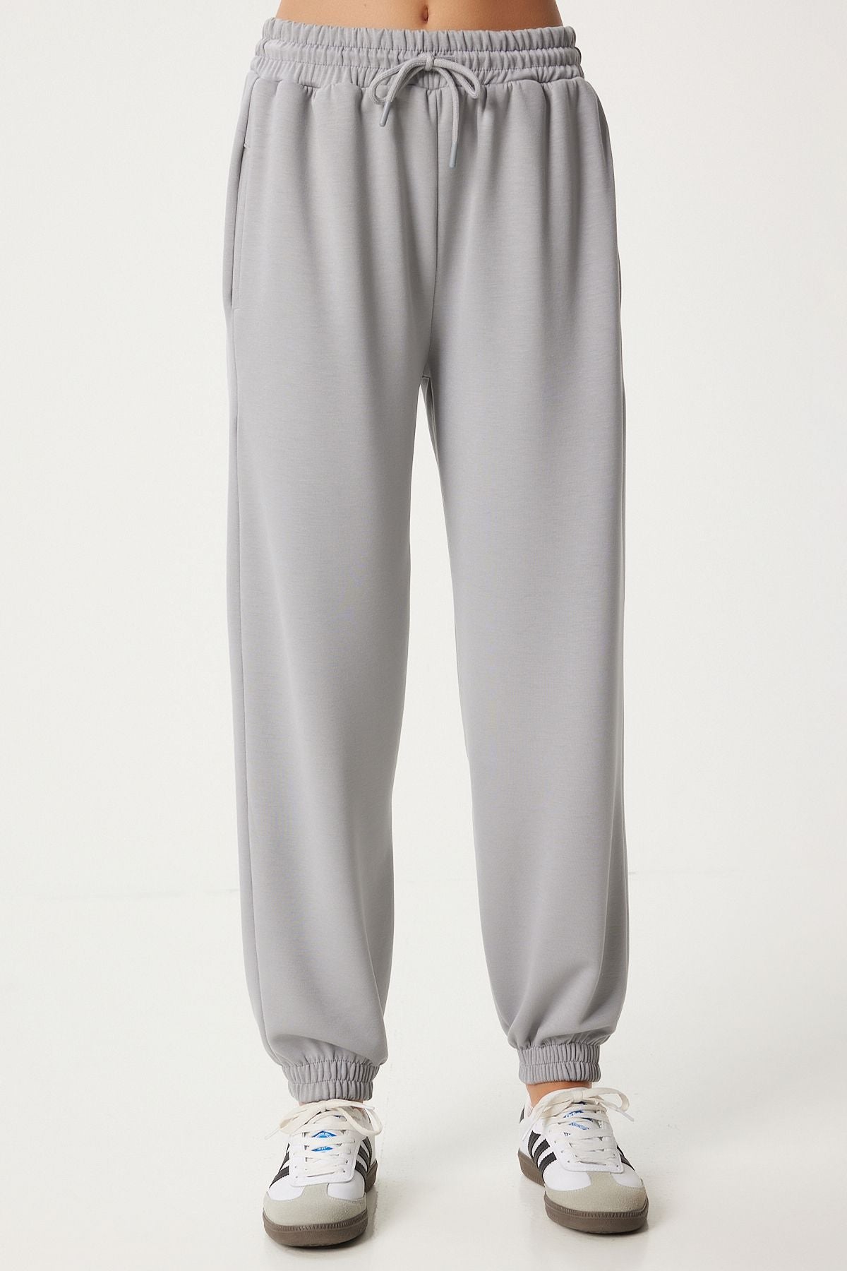 WOMEN GRAY MODAL MIXED JOGGER SERMOPMAN SIX EN00617