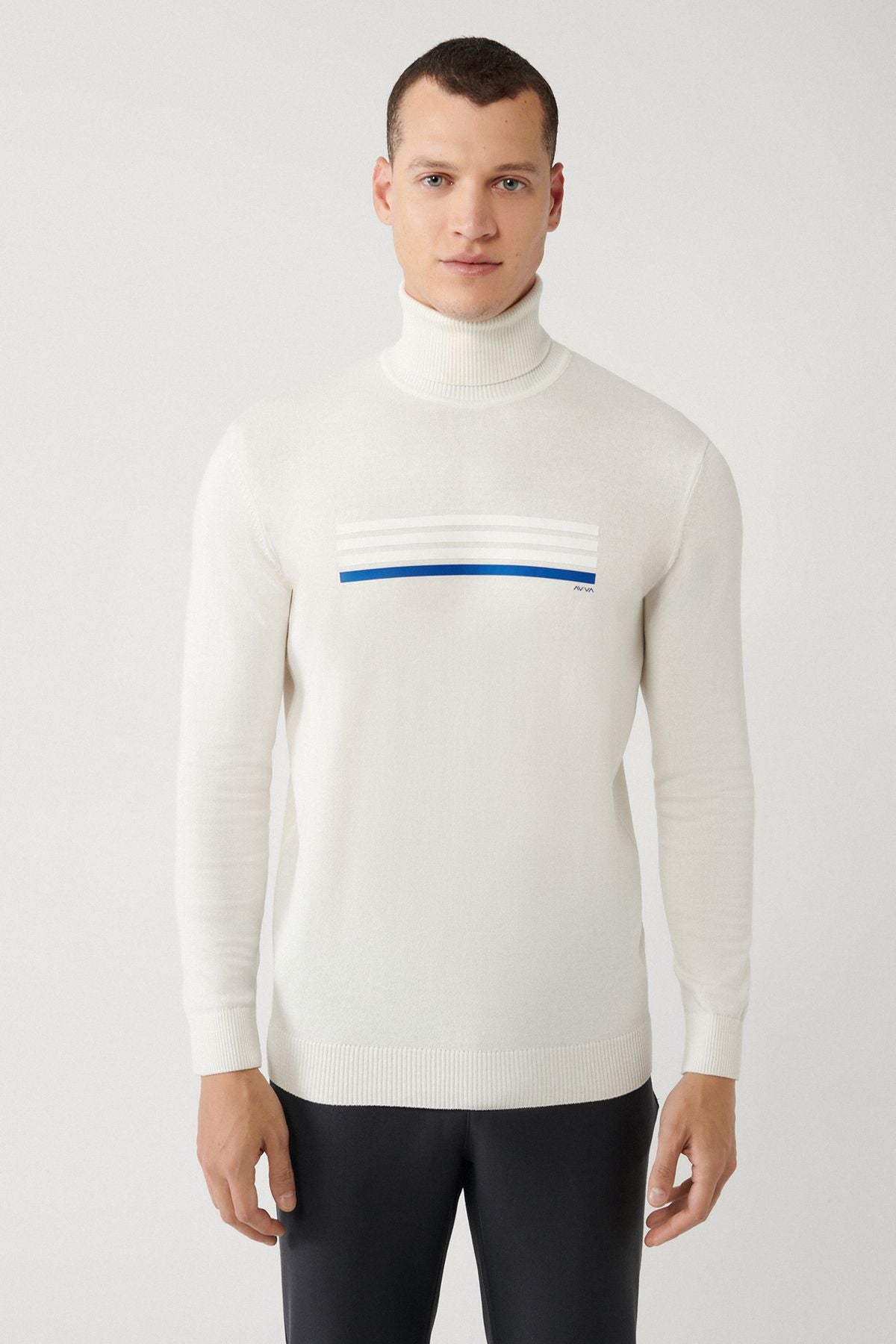 Men's Ecru Fisherman Cotton Cotton Knitwear Sweater A32y5144