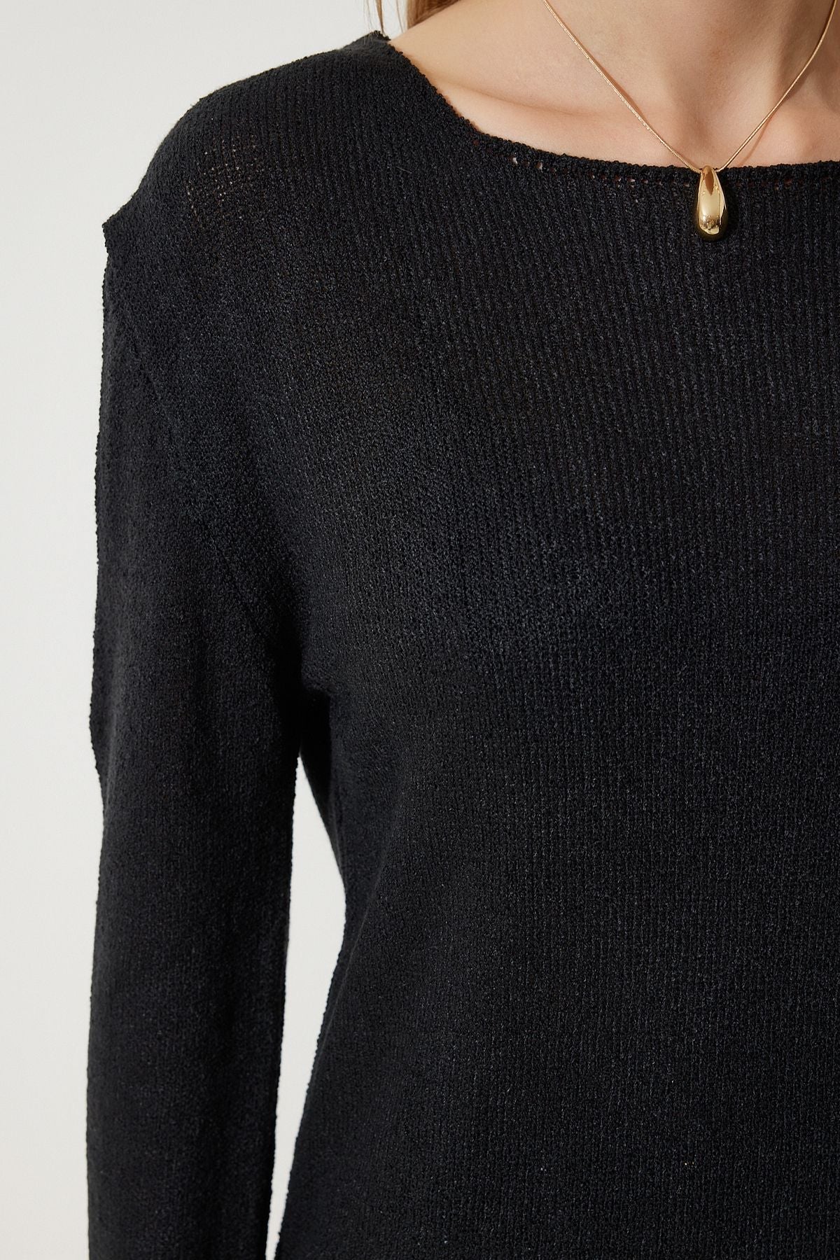 Female black cottage mercerized knitwear blouse yy00211