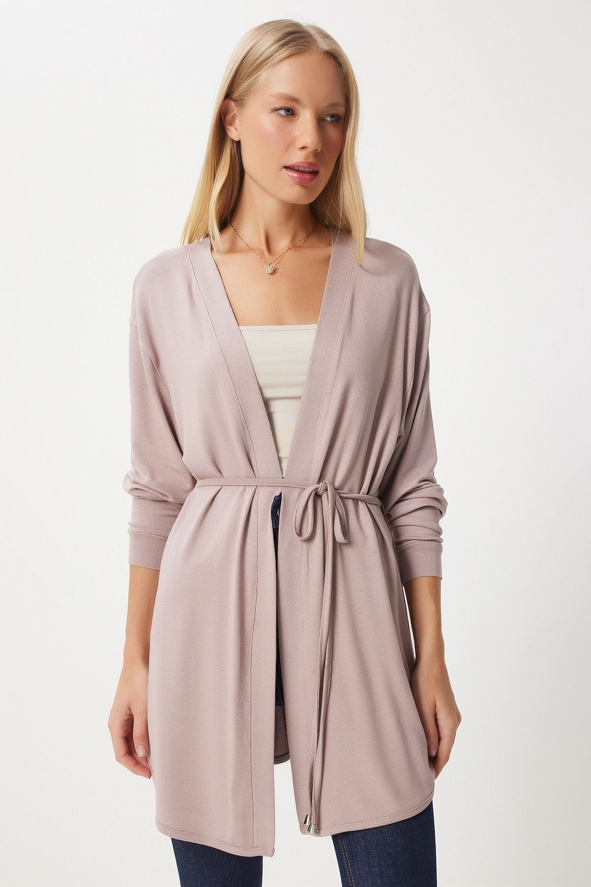 Female Beige Seasonal Knitting knitwear cardigan EN00620