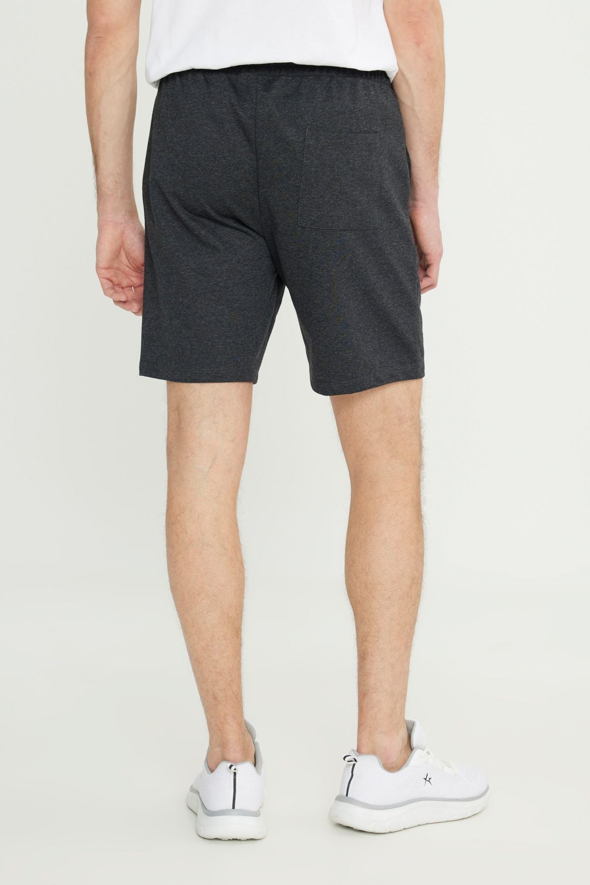 Men's anthracite standard fit Normal cut 2 yarn pocket recycle cotton knitted shorts