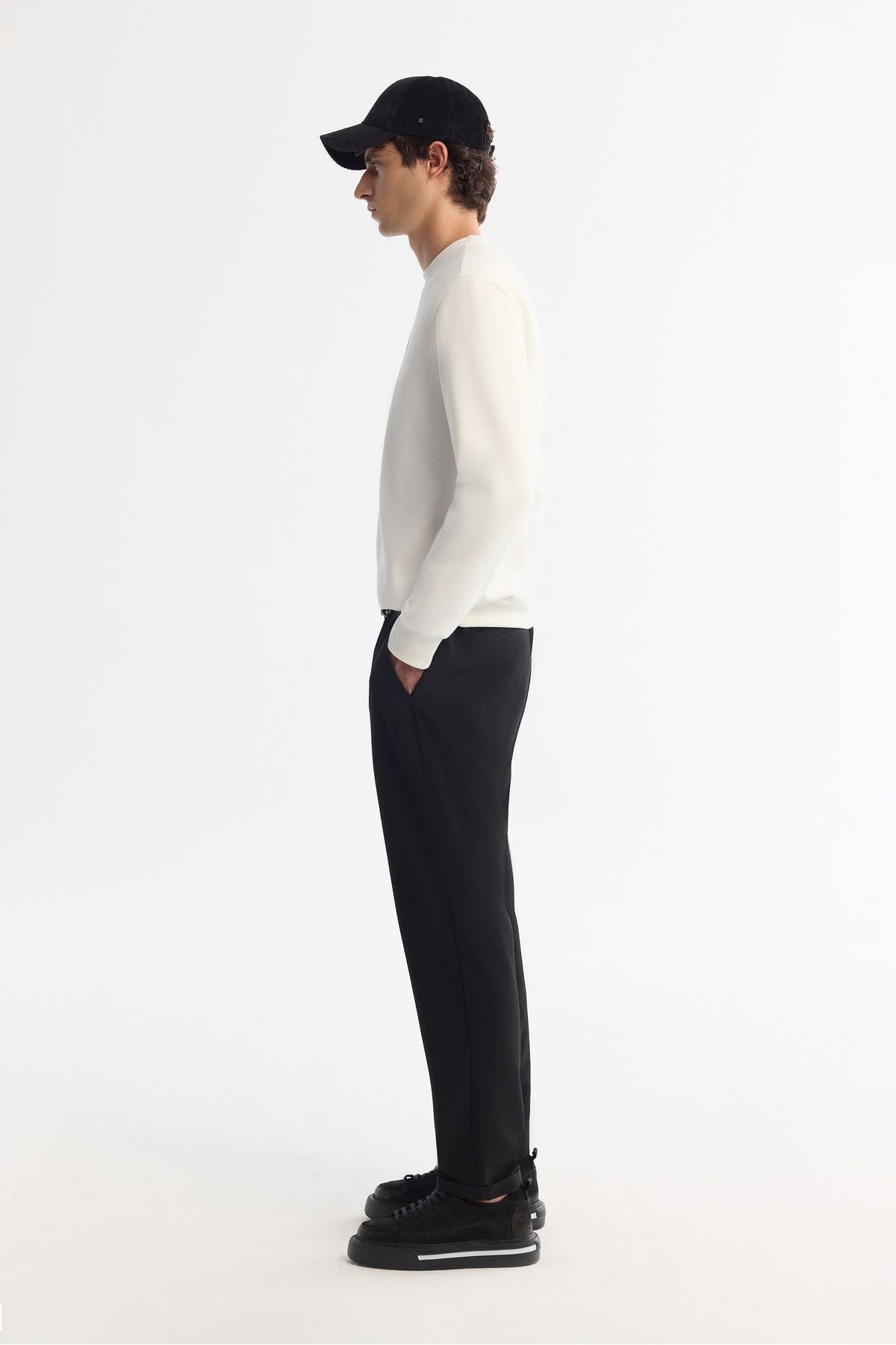 Men's White Bike Neck Içi 3 -IP -Sweatshirt B001033